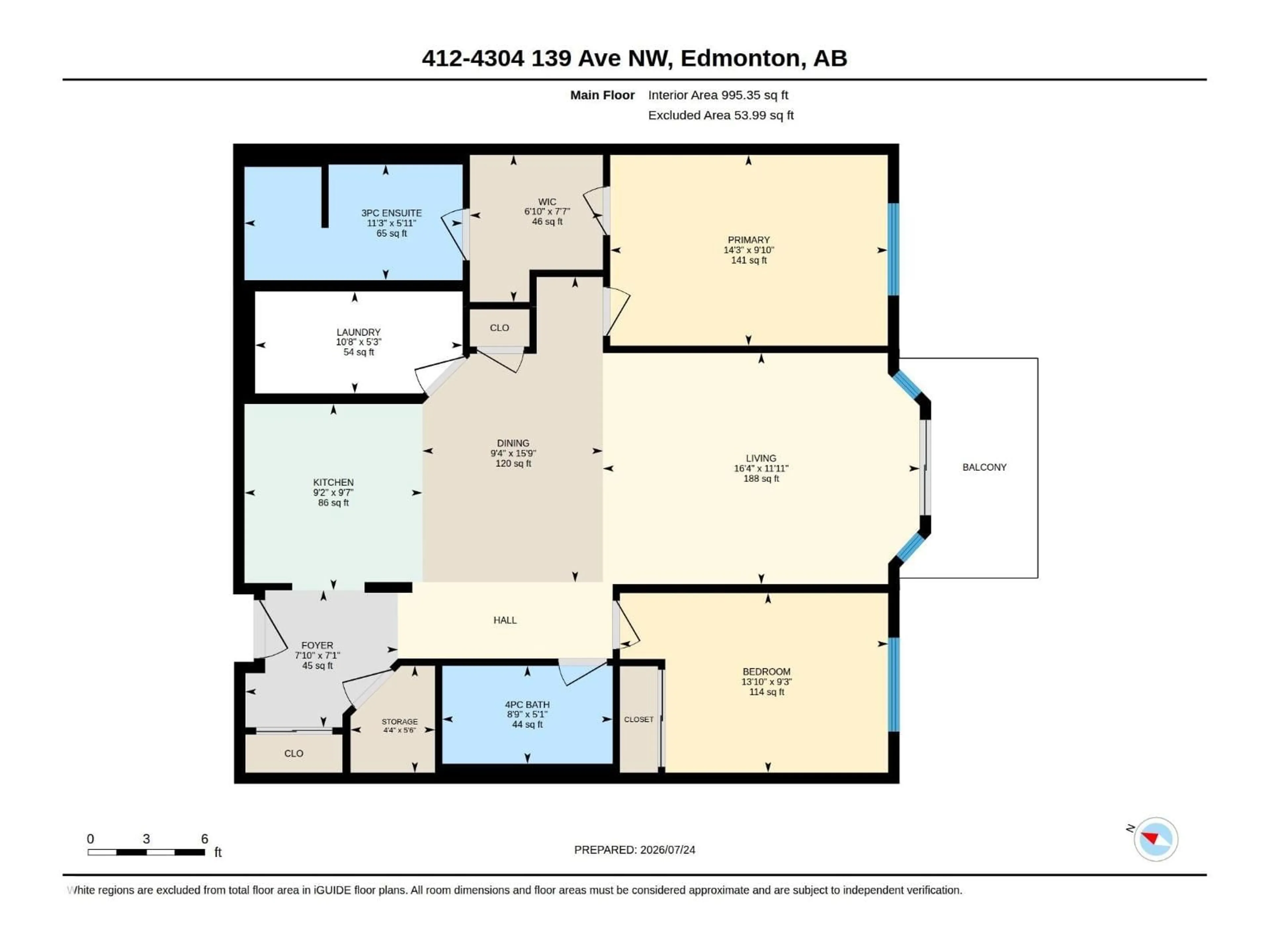 Floor plan for #412 - 4304 139 AV, Edmonton Alberta T5Y0H6