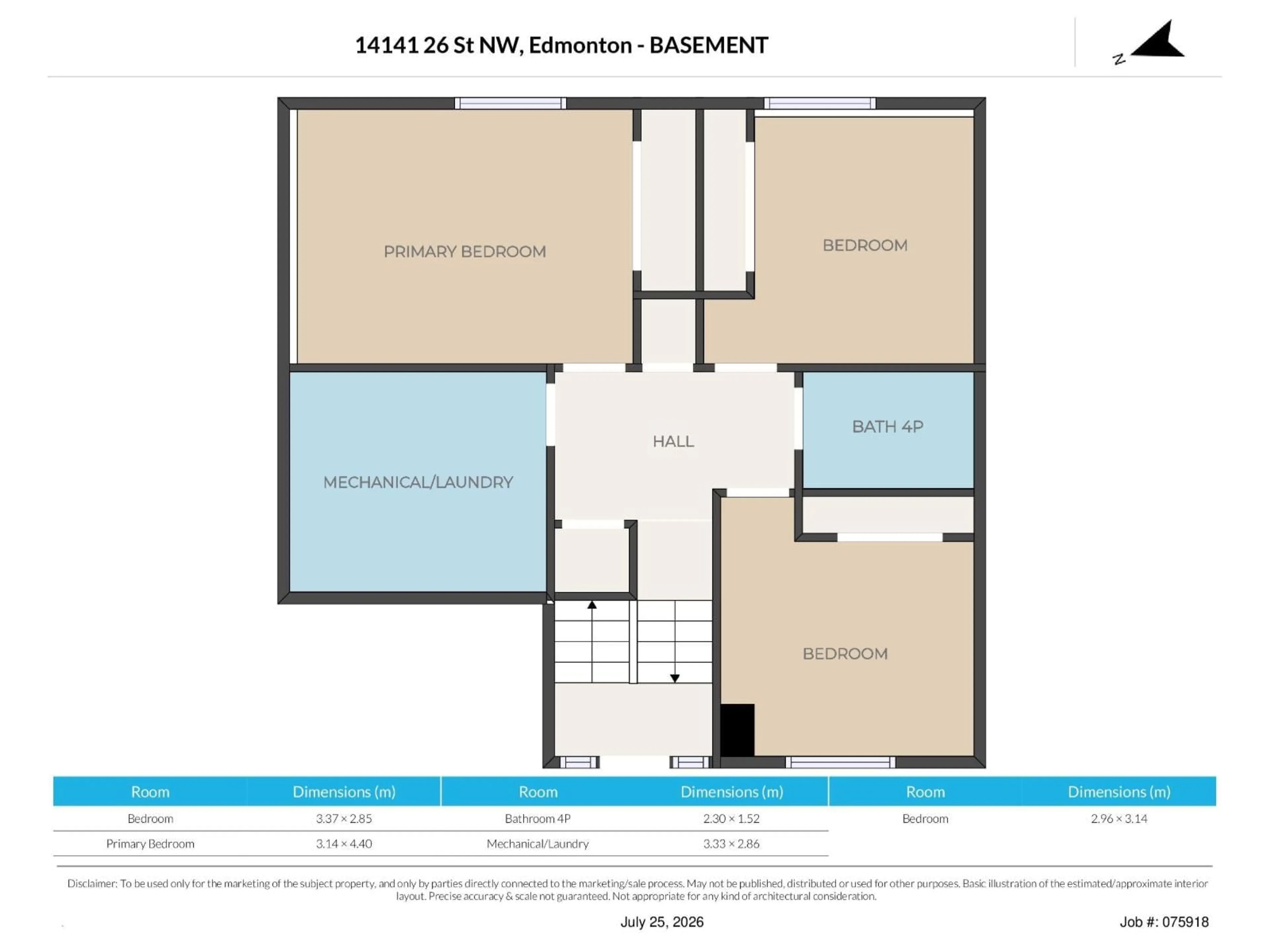 Floor plan for 14141 26 ST, Edmonton Alberta T5Y1Y4