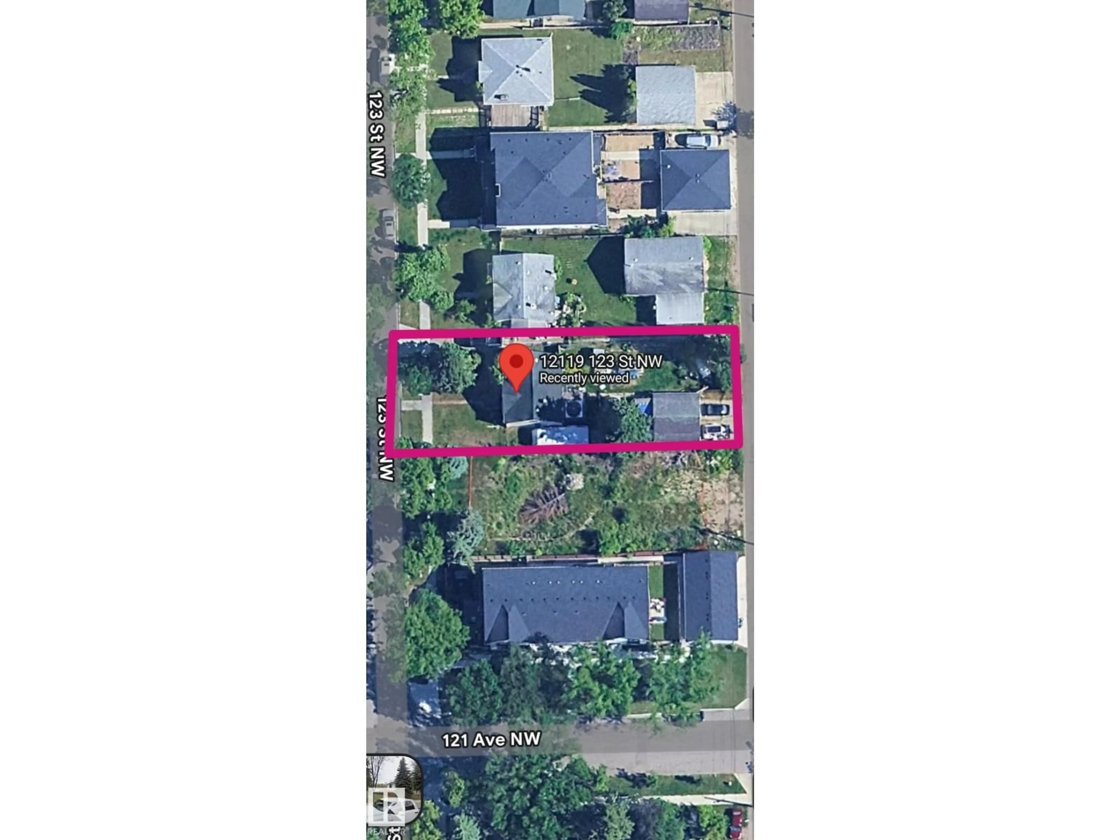 A pic from outside/outdoor area/front of a property/back of a property/a pic from drone, street for NW - 12119 123 ST, Edmonton Alberta T5L0H4