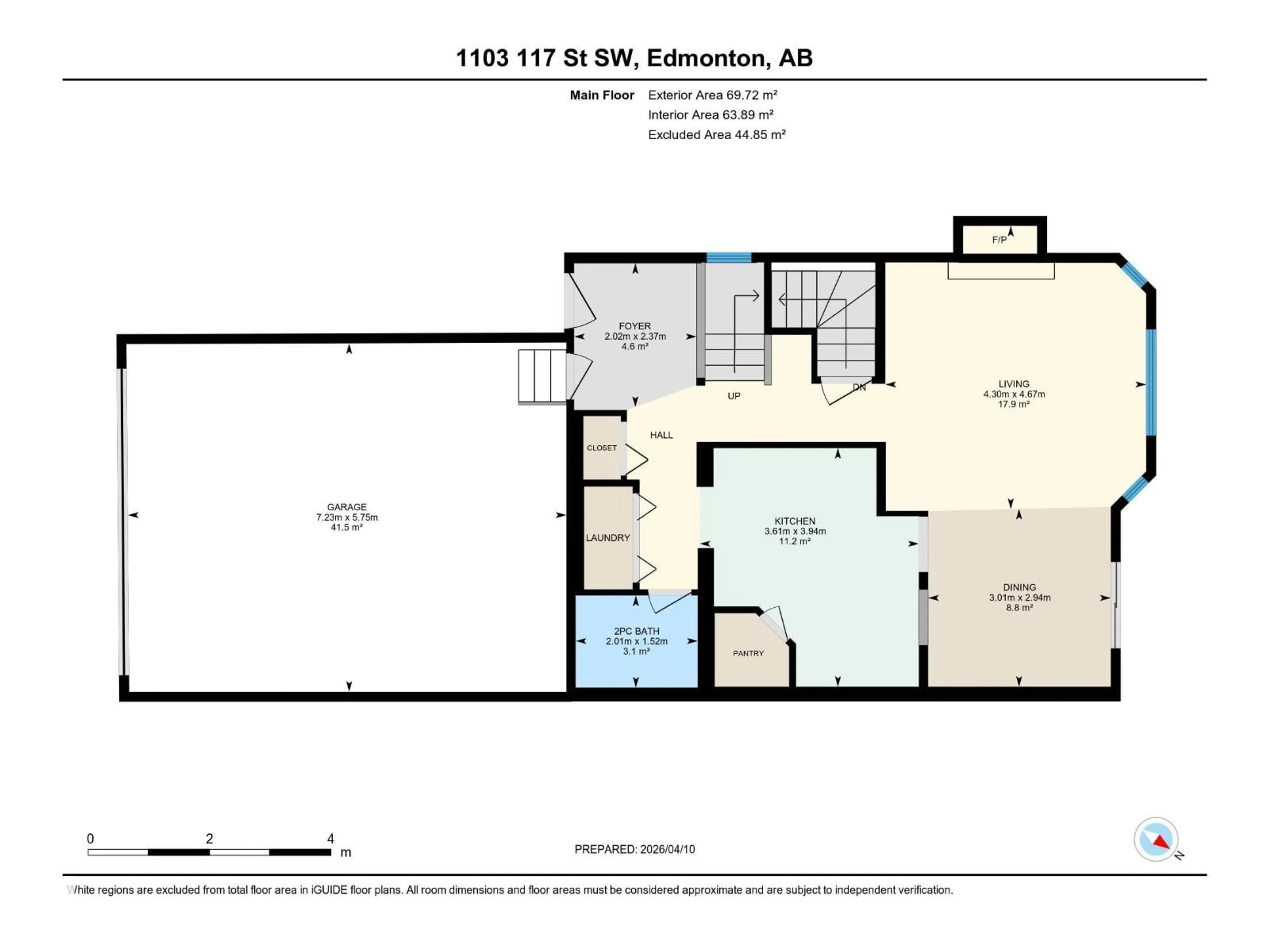 Floor plan for SW - 1103 117 ST, Edmonton Alberta T6W1W8