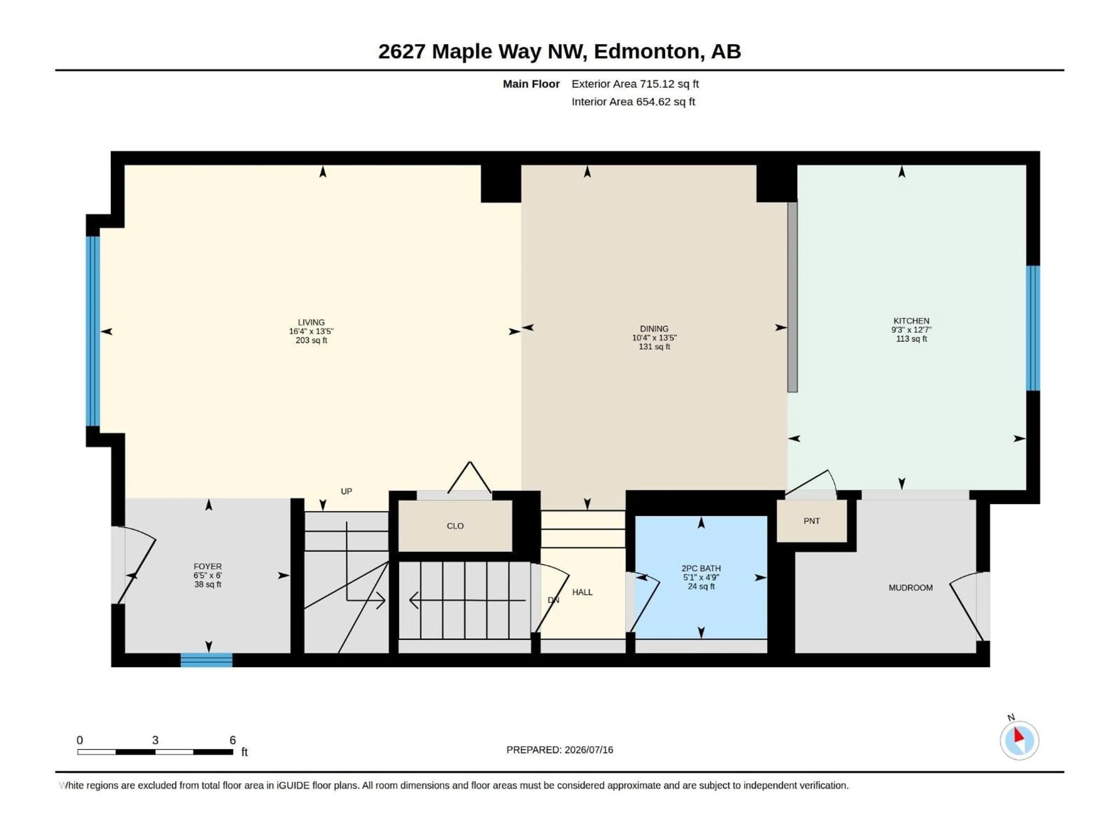Floor plan for 2627 MAPLE WY, Edmonton Alberta T6T2E9