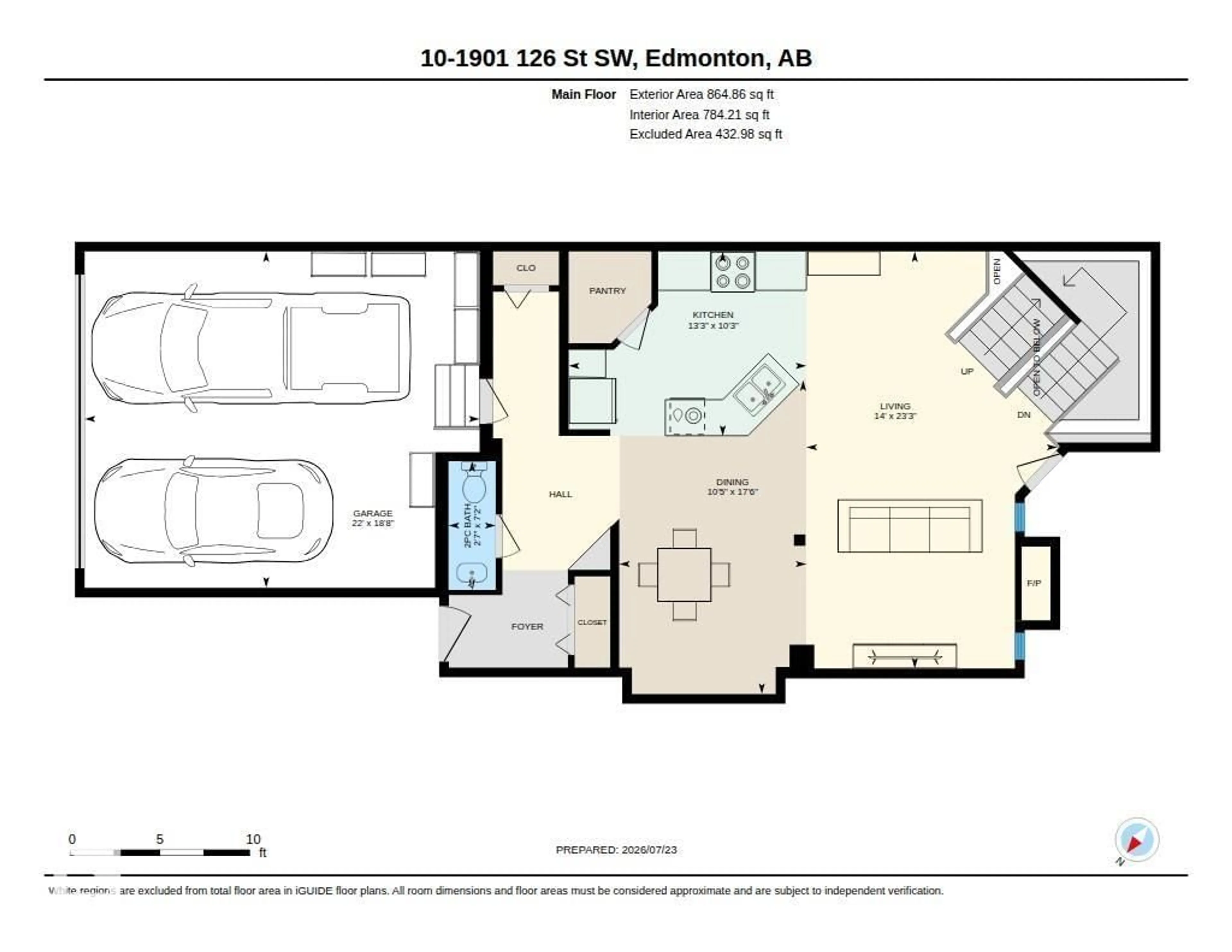 Floor plan for #10 - 1901 126 ST SW, Edmonton Alberta T6W0R9