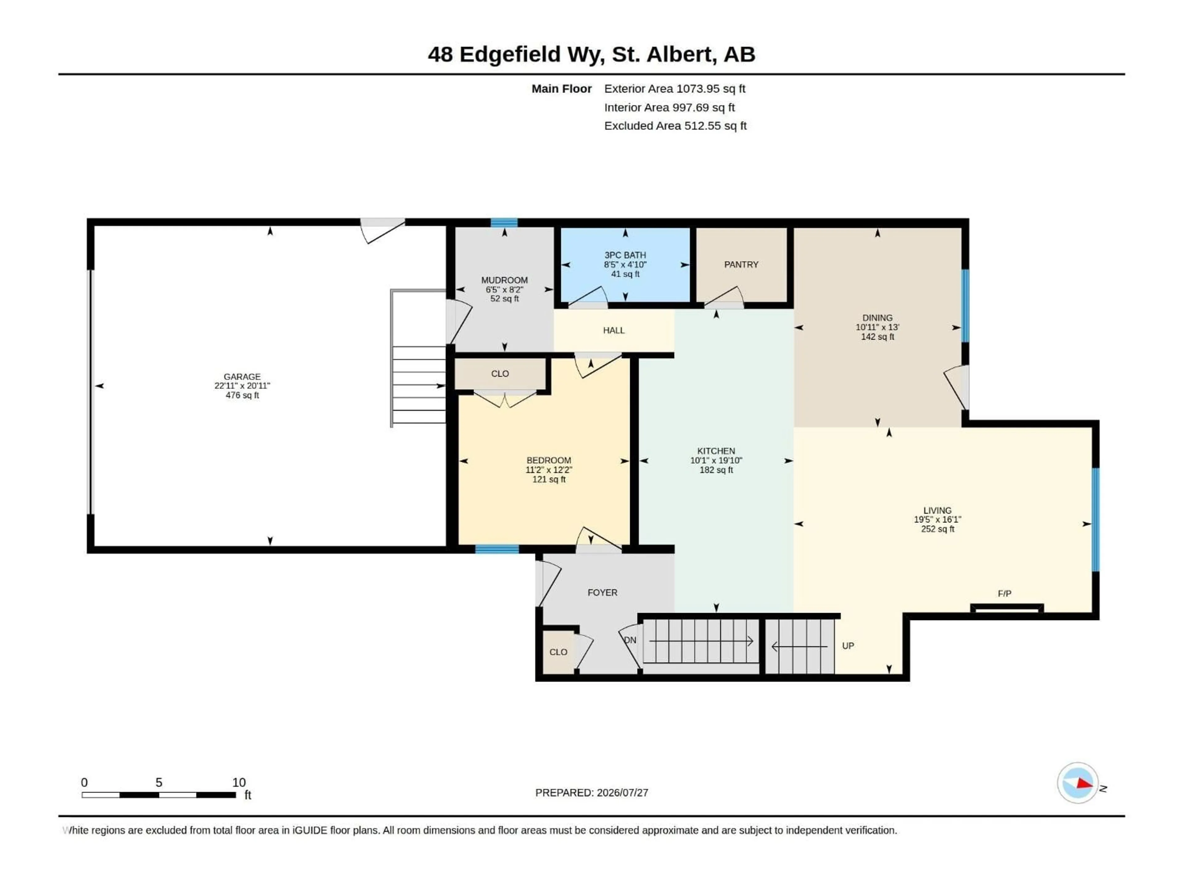 Floor plan for 48 EDGEFIELD WY, St. Albert Alberta T8N8A1