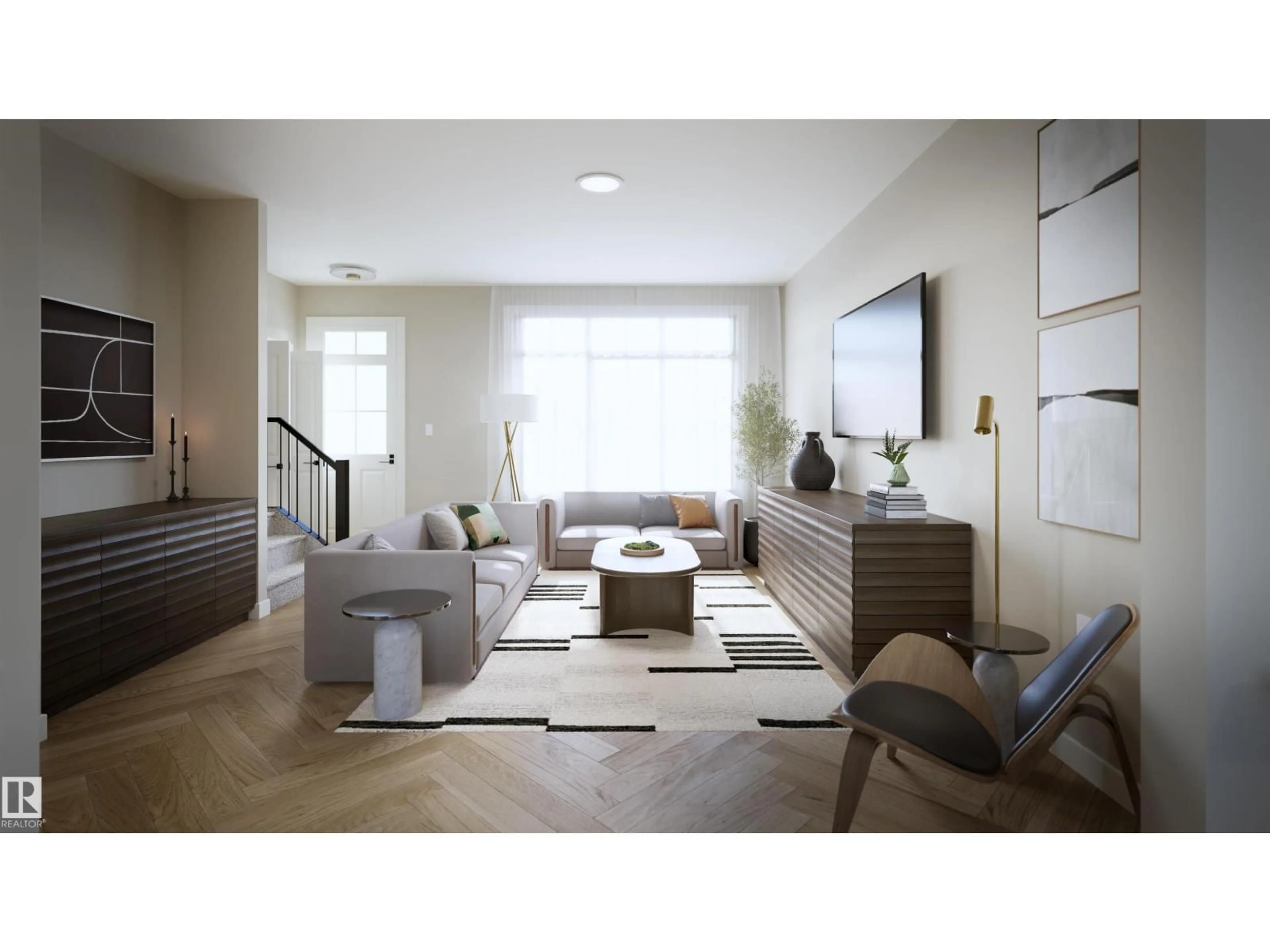 Living room with furniture, unknown for 56 CESSY ST, St. Albert Alberta T8T2E2