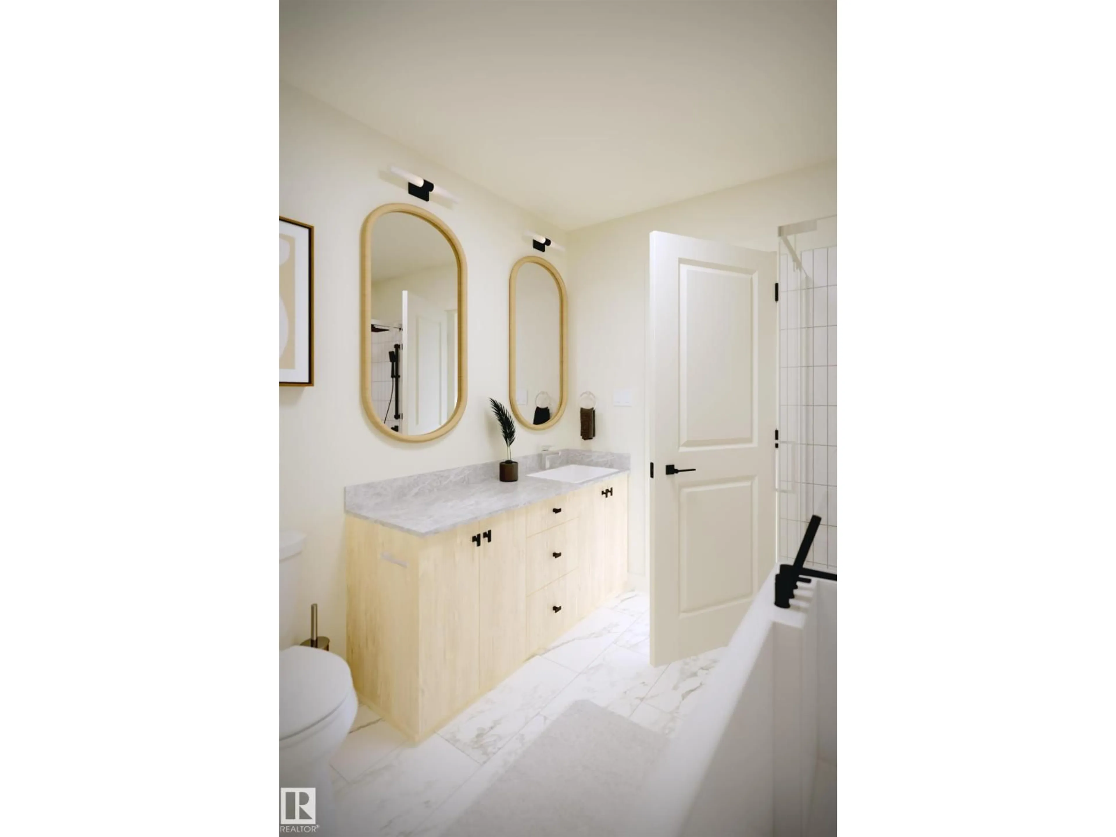 Contemporary bathroom, ceramic/tile floor for 56 CESSY ST, St. Albert Alberta T8T2E2