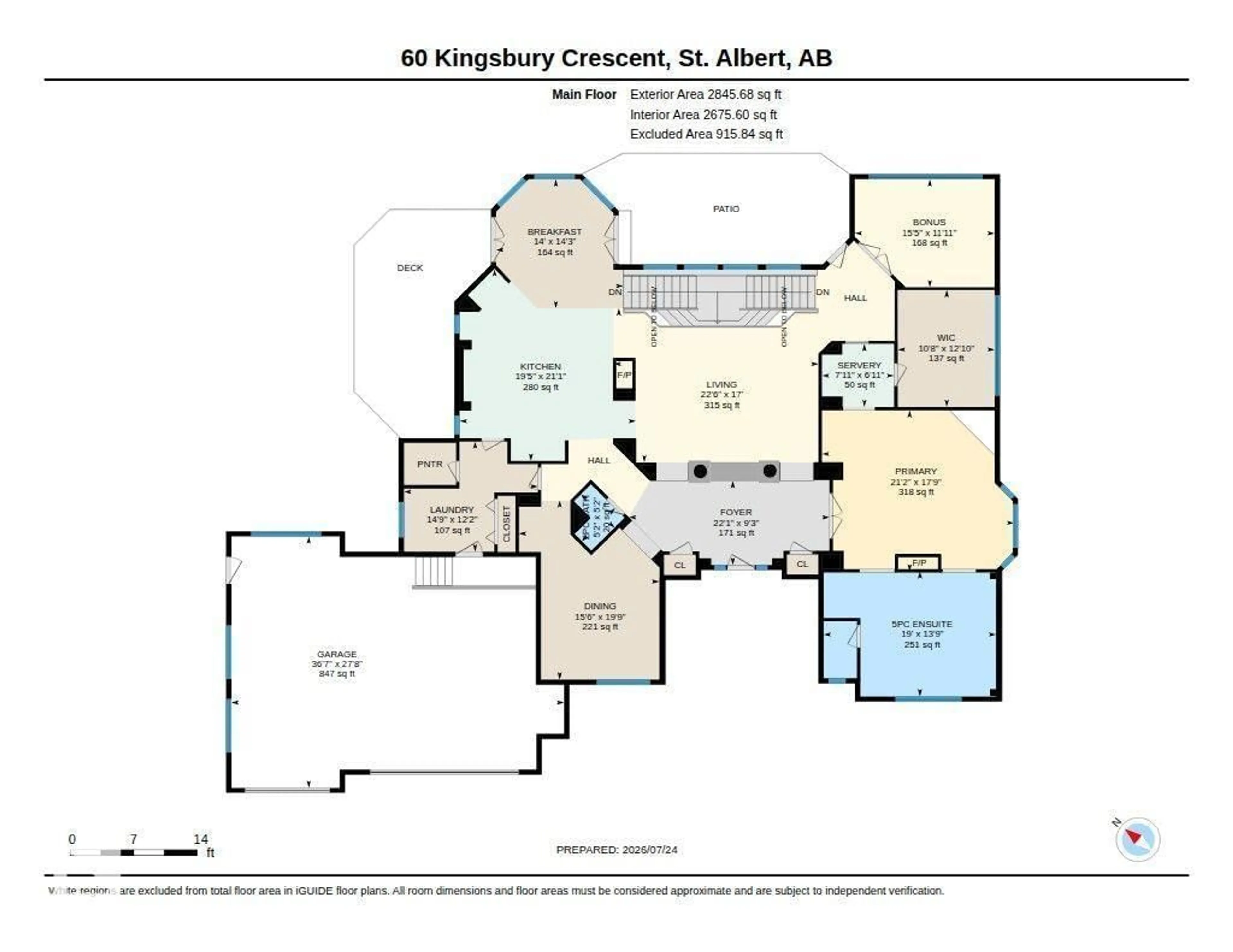 Floor plan for 60 KINGSBURY CR, St. Albert Alberta T8N6W6