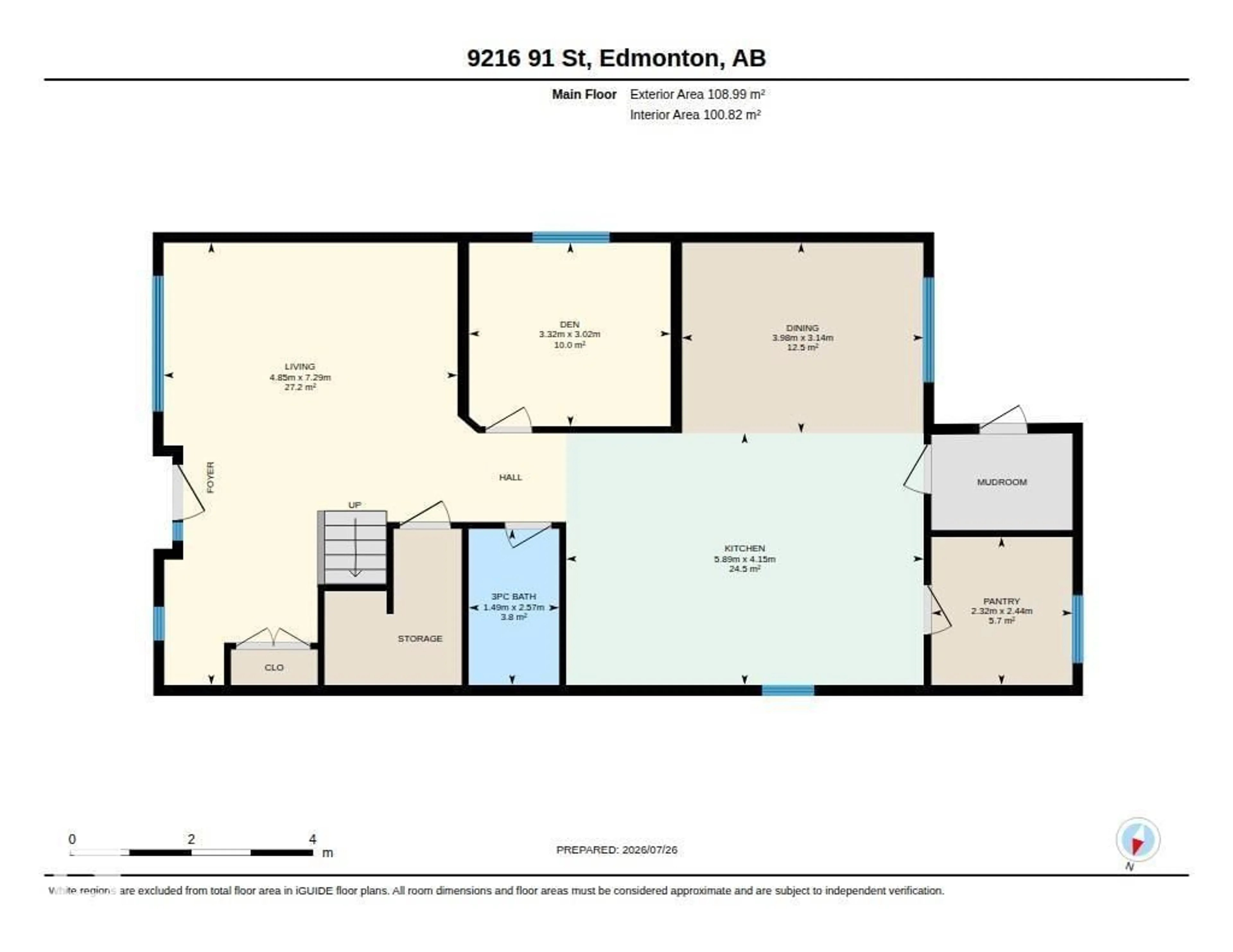 Floor plan for NW - 9216 91 ST, Edmonton Alberta T6C3N8
