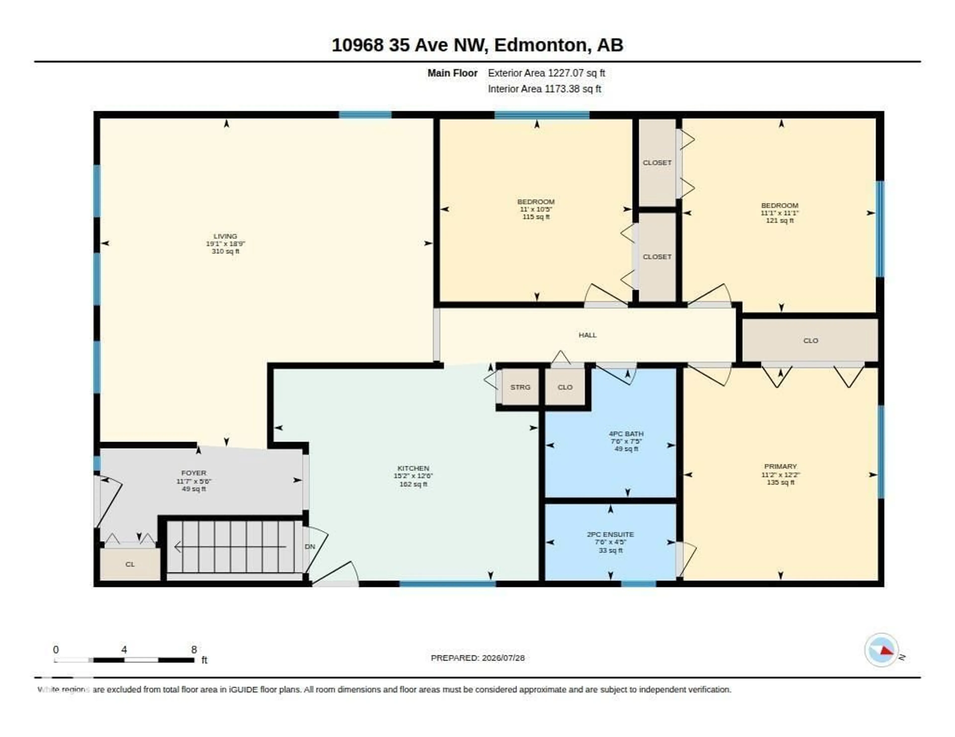 Floor plan for NW - 10968 35 AV, Edmonton Alberta T6J2V3