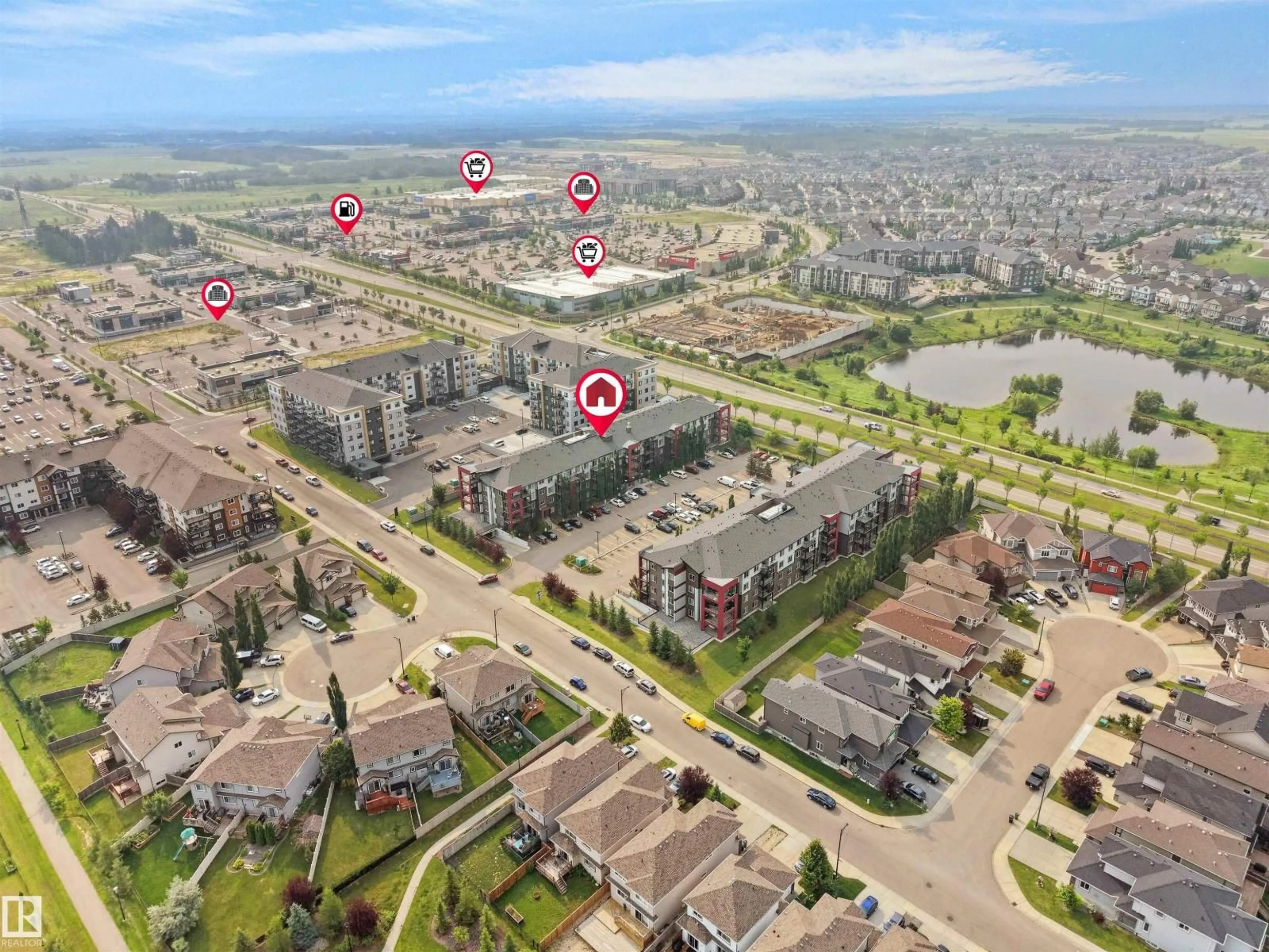 A pic from outside/outdoor area/front of a property/back of a property/a pic from drone, street for 422 5515 7 AV SW, Edmonton Alberta T6X2A8