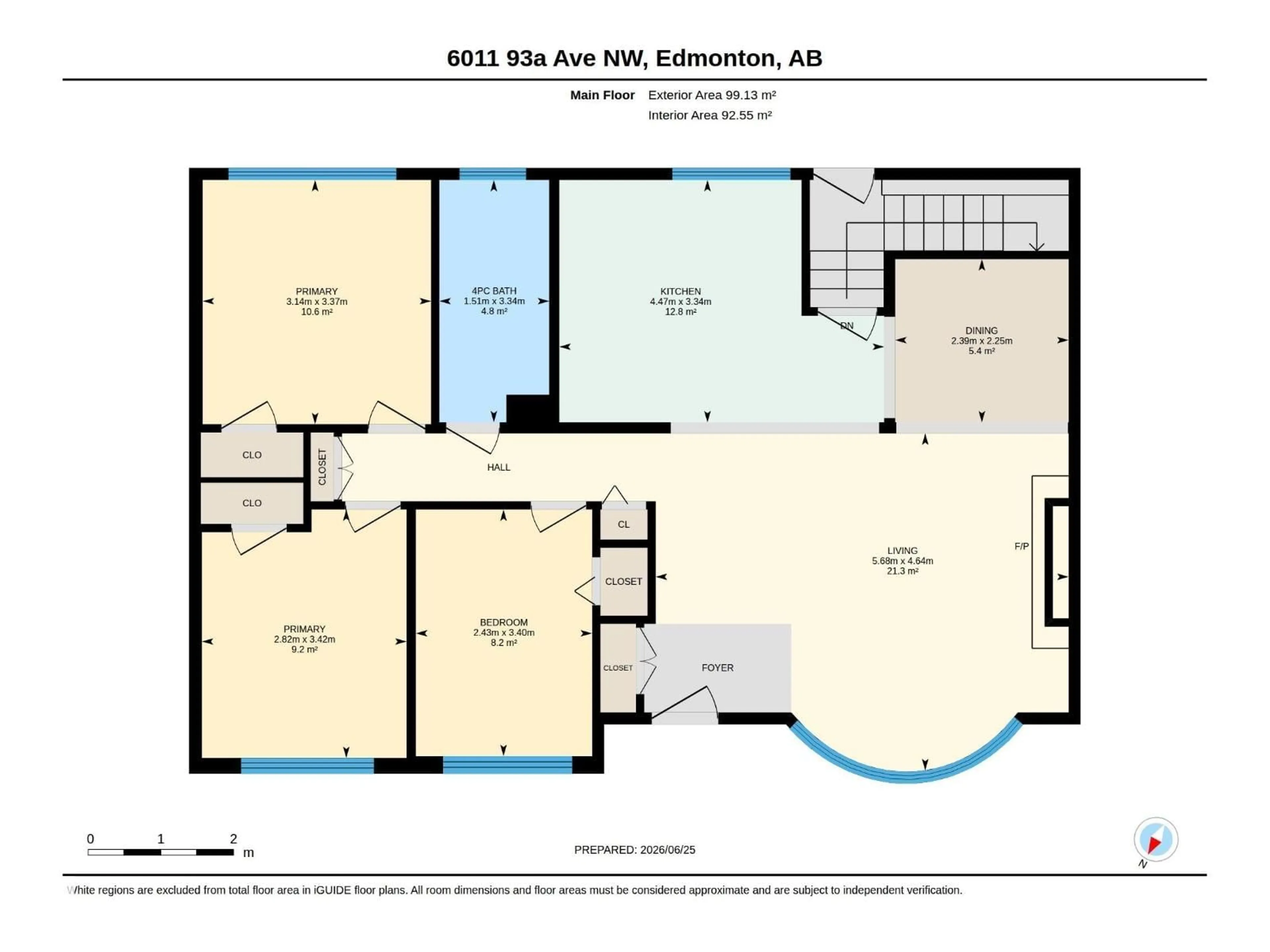 Floor plan for 6011 93A AV, Edmonton Alberta T6B0X1
