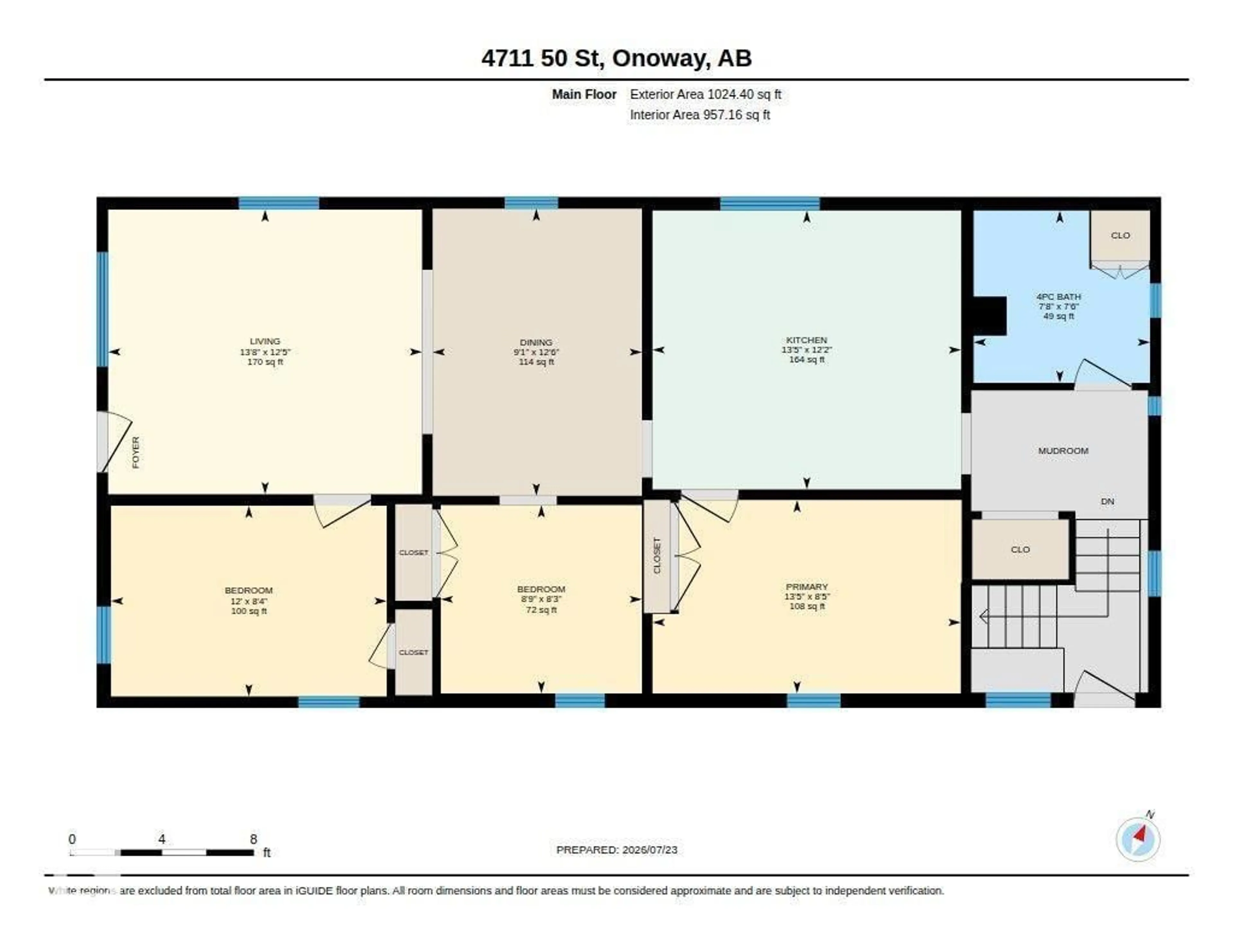 Floor plan for 4711 50 ST, Onoway Alberta T0E0H0