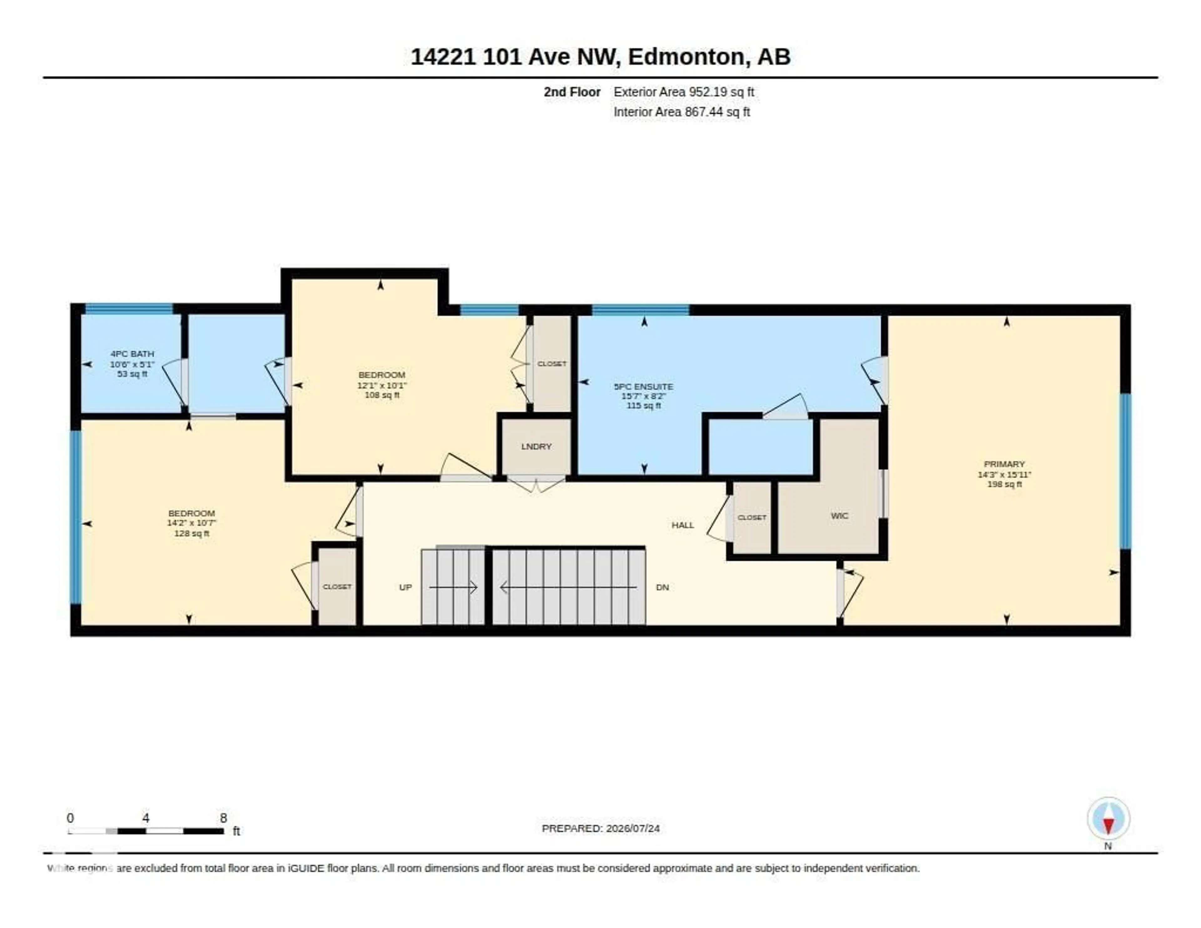 Floor plan for NW - 14221 101 AV, Edmonton Alberta T5N0K5