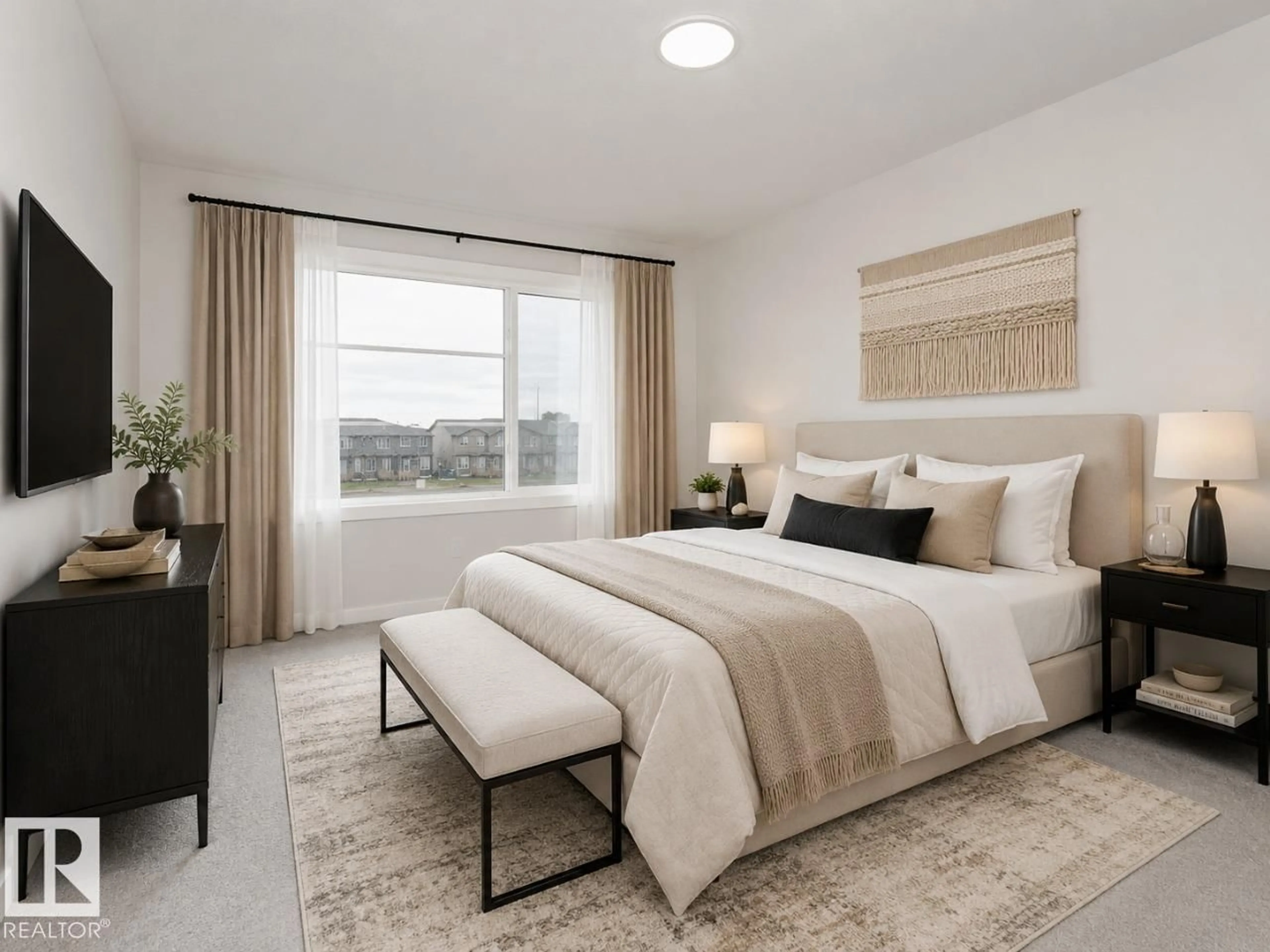 Bedroom with bed, carpet floor for 64 GAMBEL LO, Spruce Grove Alberta T7X0C9