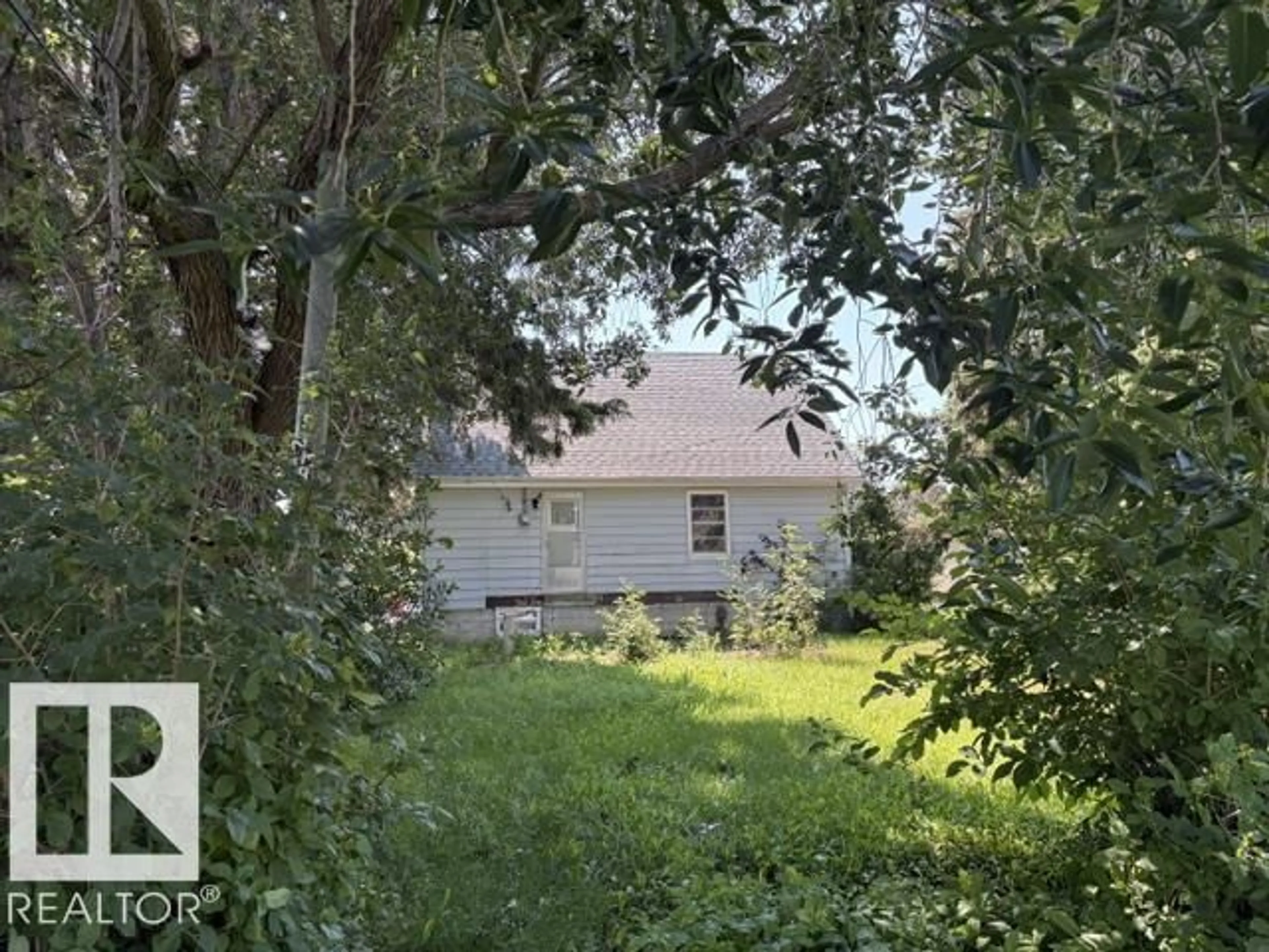A pic from outside/outdoor area/front of a property/back of a property/a pic from drone, forest/trees view for 5218 45 AV, Vegreville Alberta T9C1A2