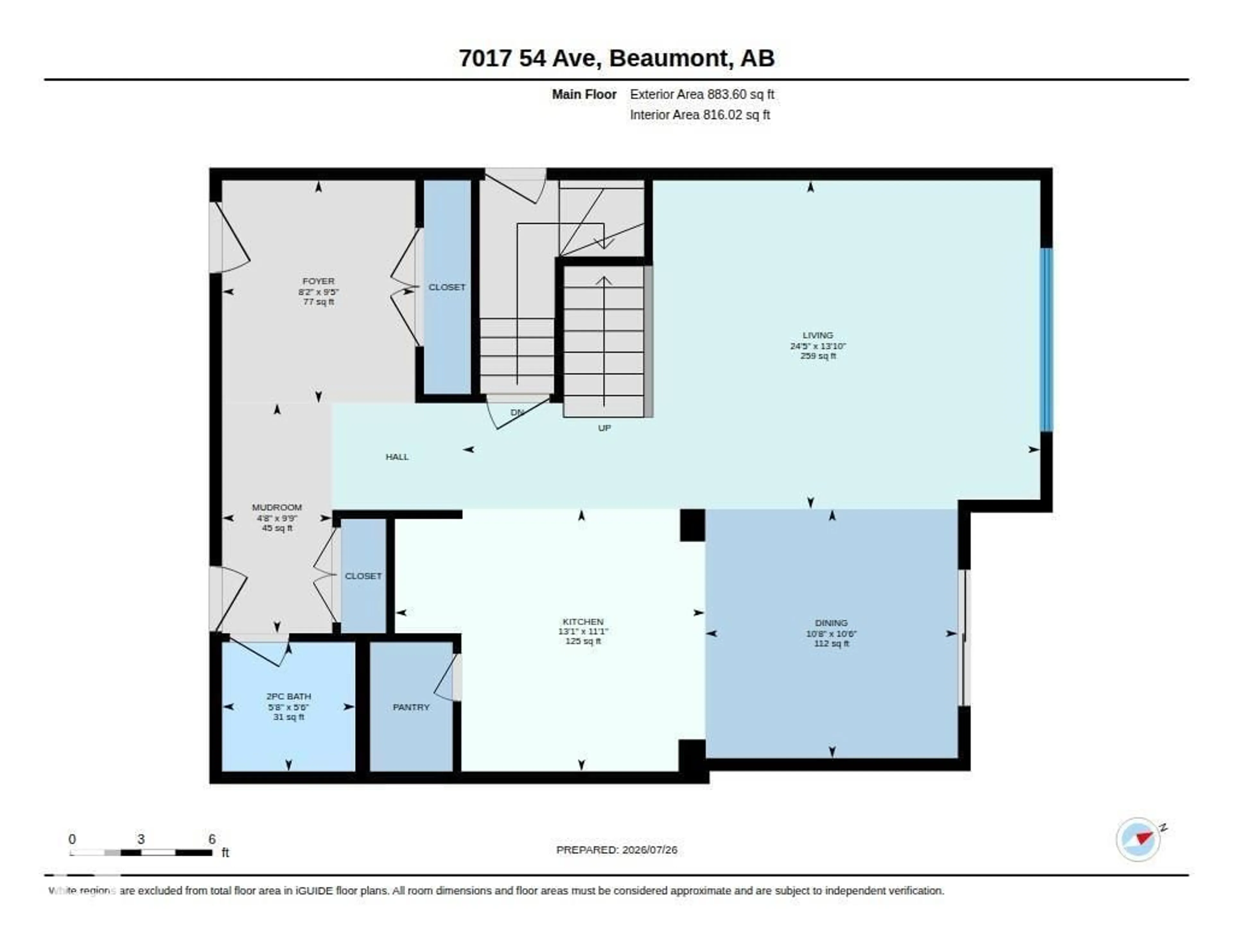 Floor plan for 7017 54 AV, Beaumont Alberta T4X2Z9