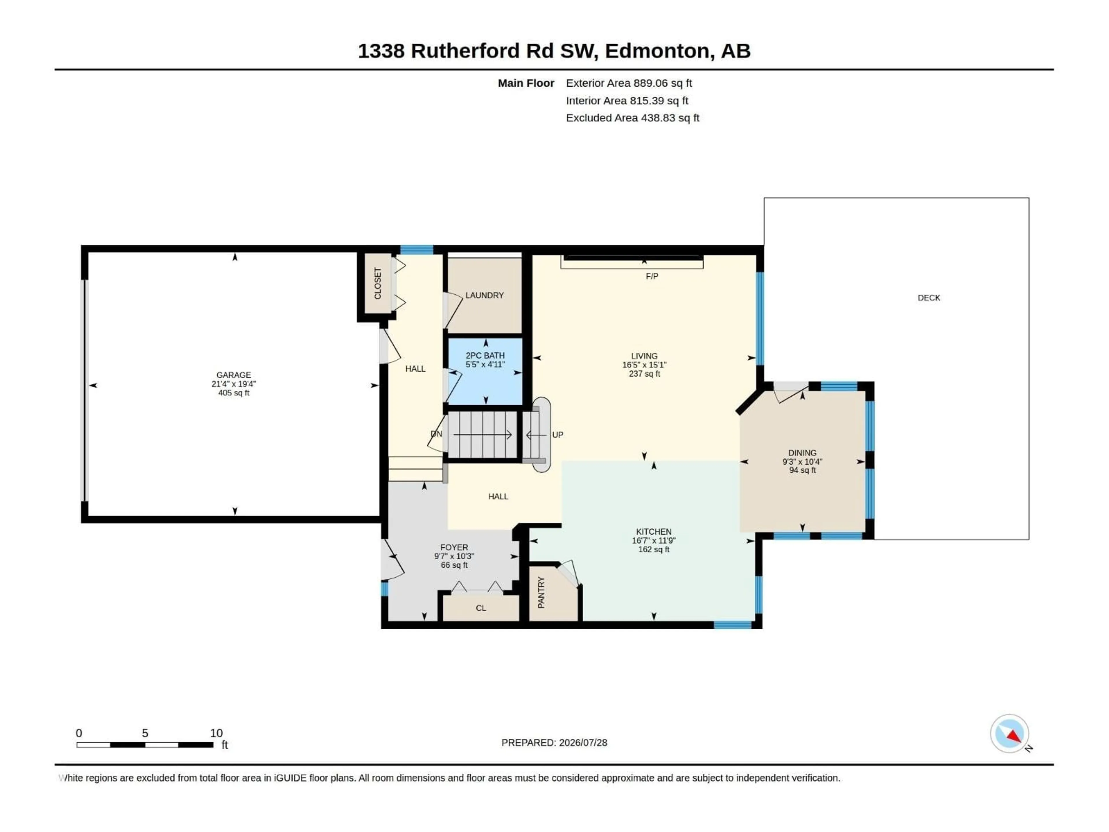 Floor plan for 1338 RUTHERFORD RD, Edmonton Alberta T6W1P3