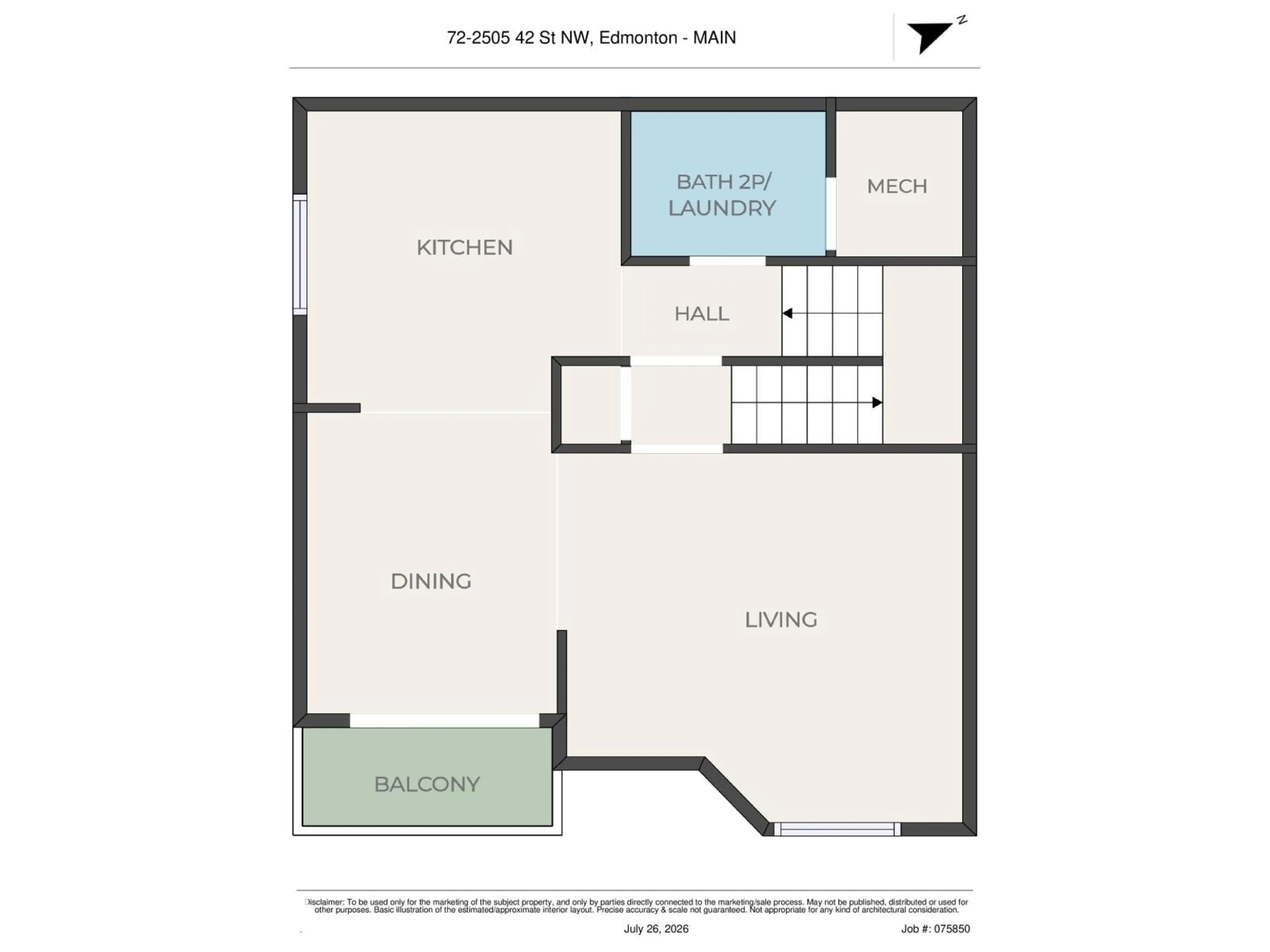 Floor plan for 72 - 2505 42 ST, Edmonton Alberta T6L7G8