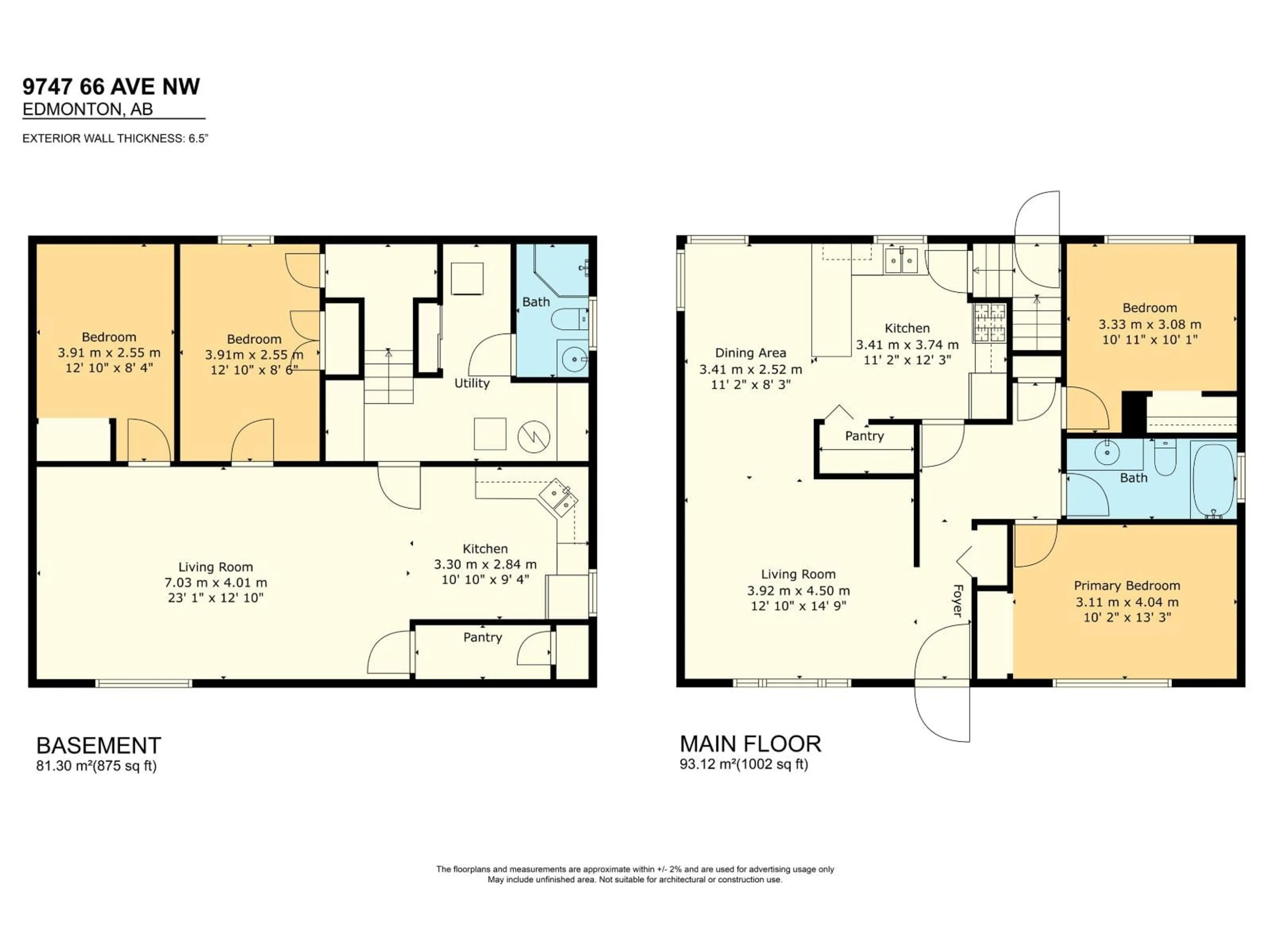 Floor plan for 9747 66 AV, Edmonton Alberta T6E0M4