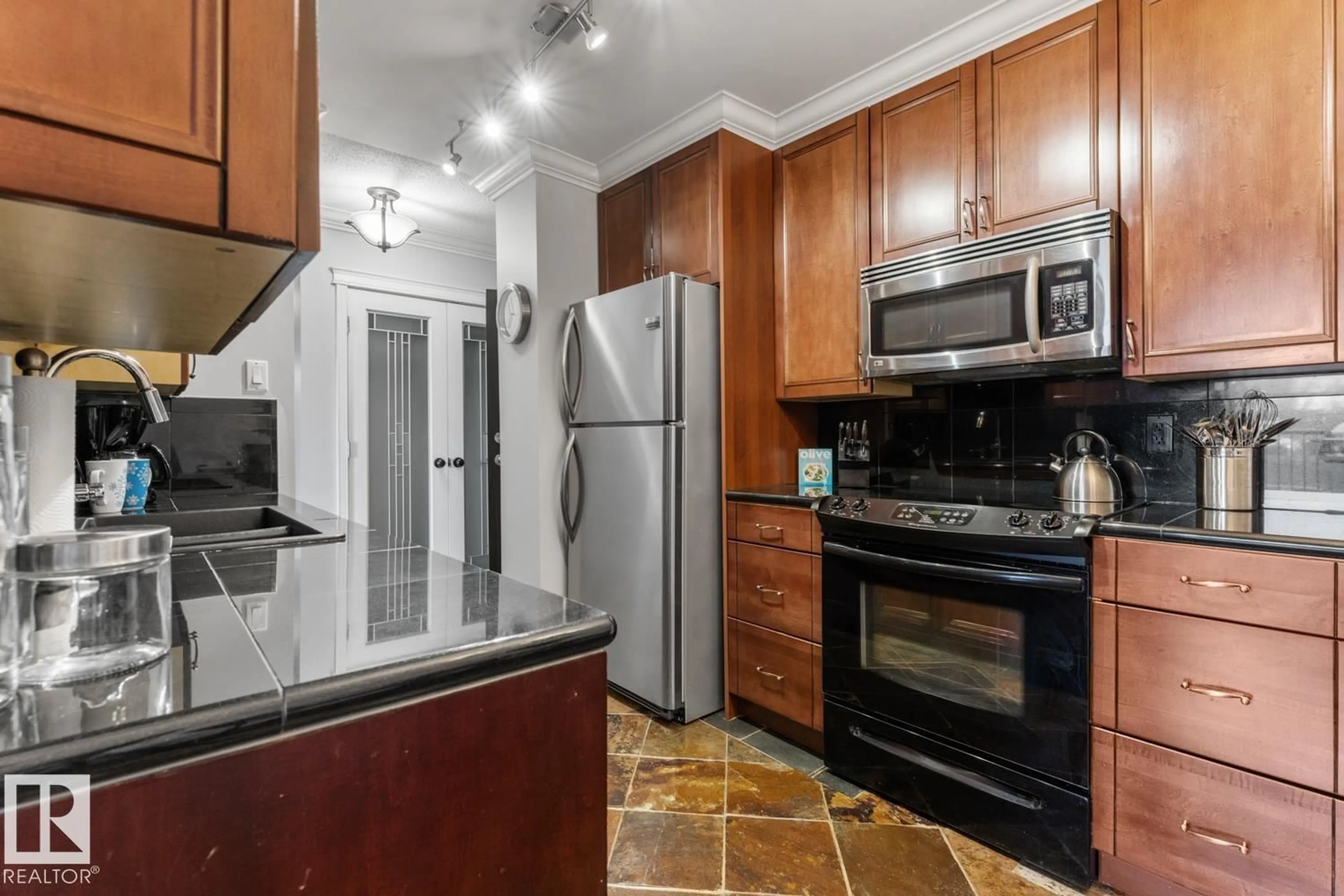 Standard kitchen, ceramic/tile floor for #307 - 911 10 ST, Cold Lake Alberta T9M1J8