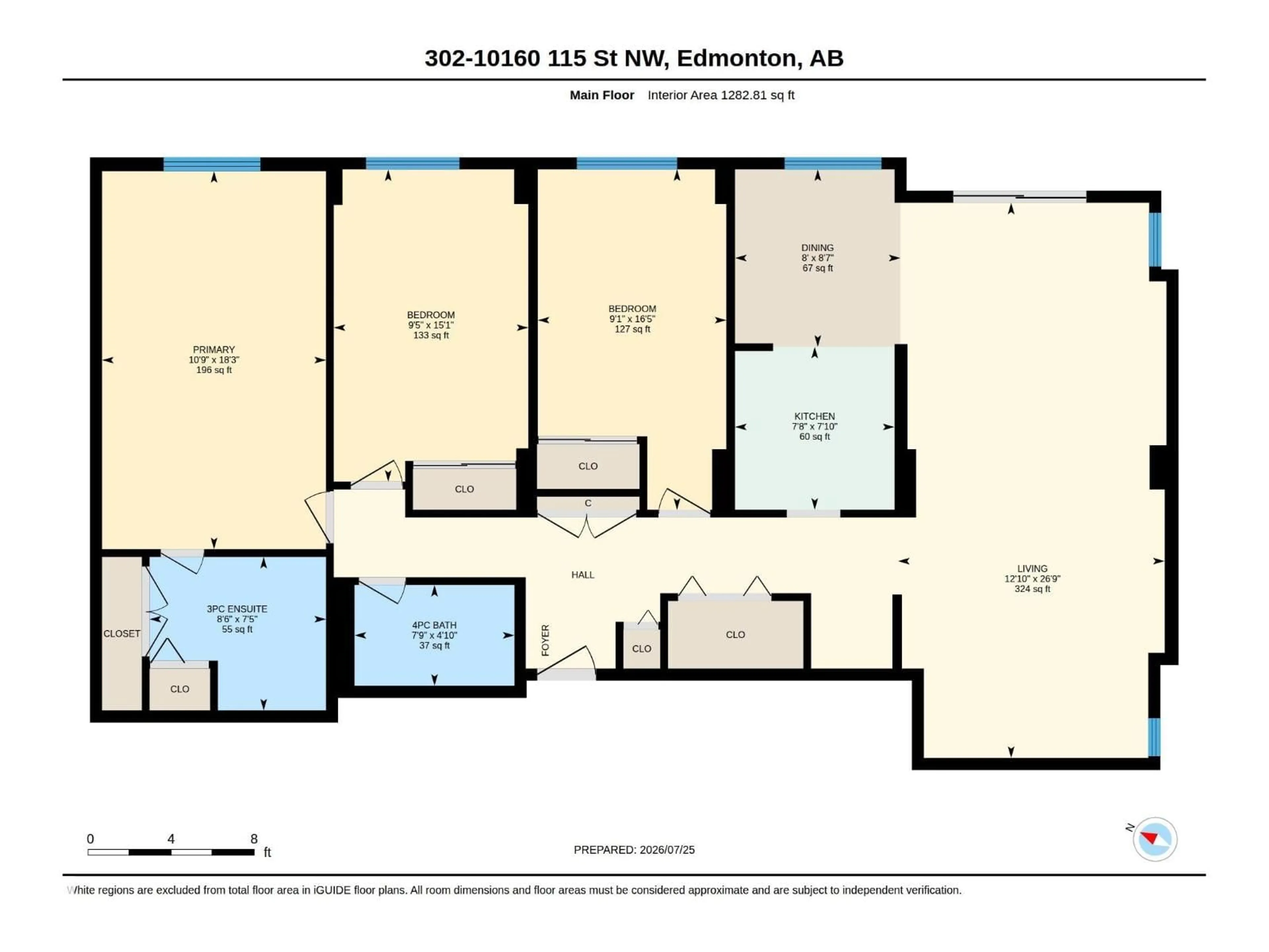 Floor plan for #302 - 10160 115 ST, Edmonton Alberta T5K1T6