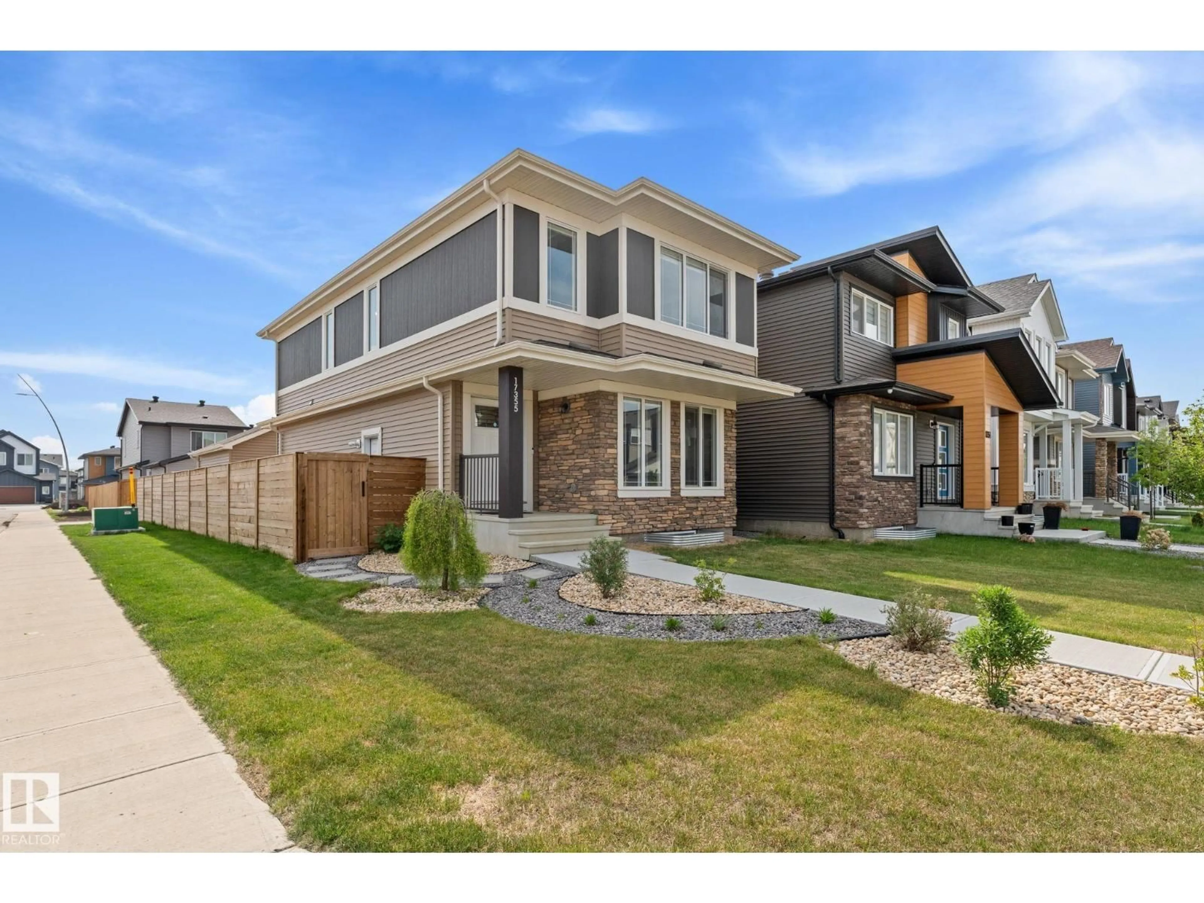 Home with brick exterior material, street for NE - 17355 6 ST, Edmonton Alberta T5Y4G1