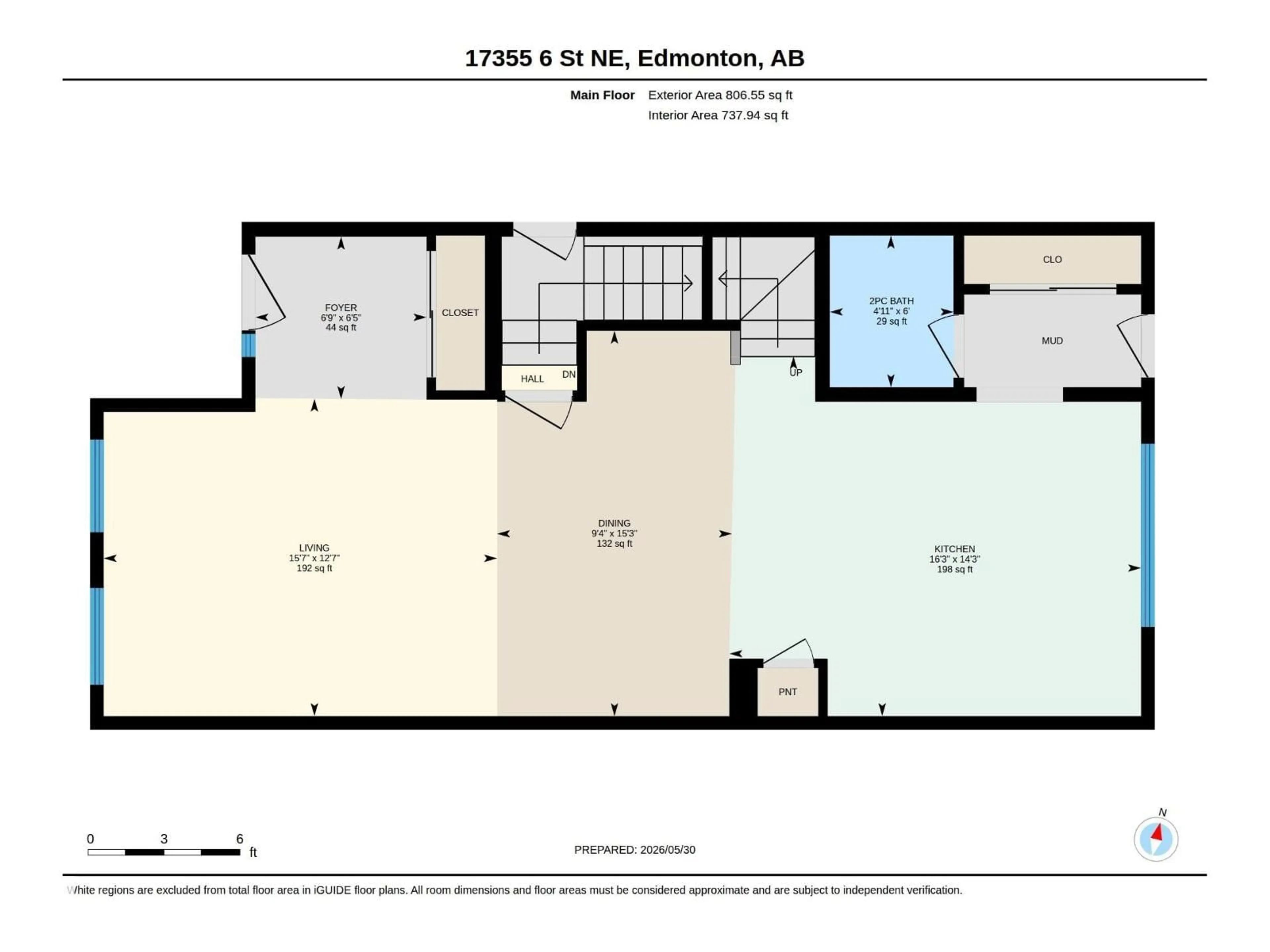 Floor plan for NE - 17355 6 ST, Edmonton Alberta T5Y4G1