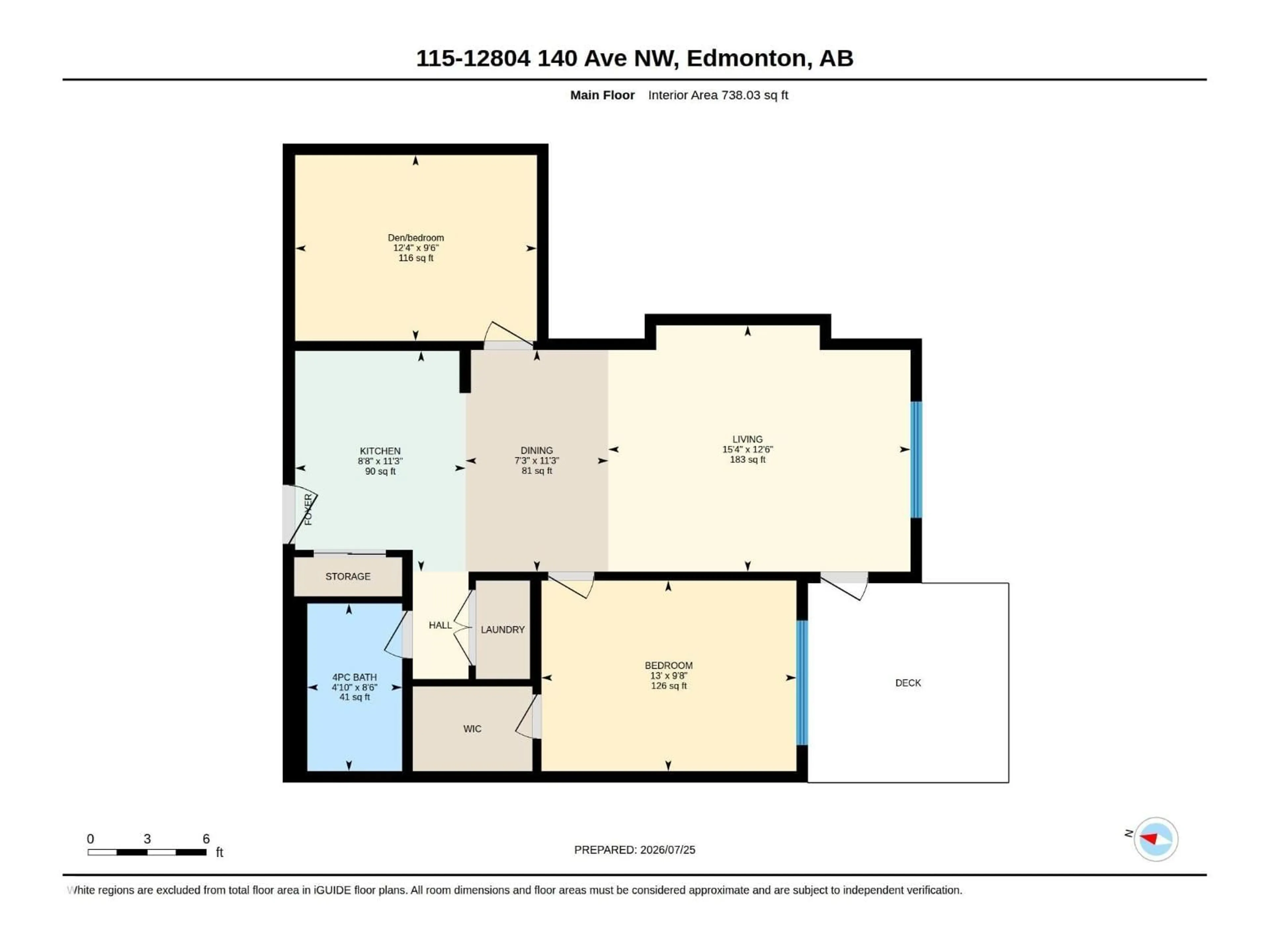 Floor plan for 115 12804 140 AV NW, Edmonton Alberta T6V0M3
