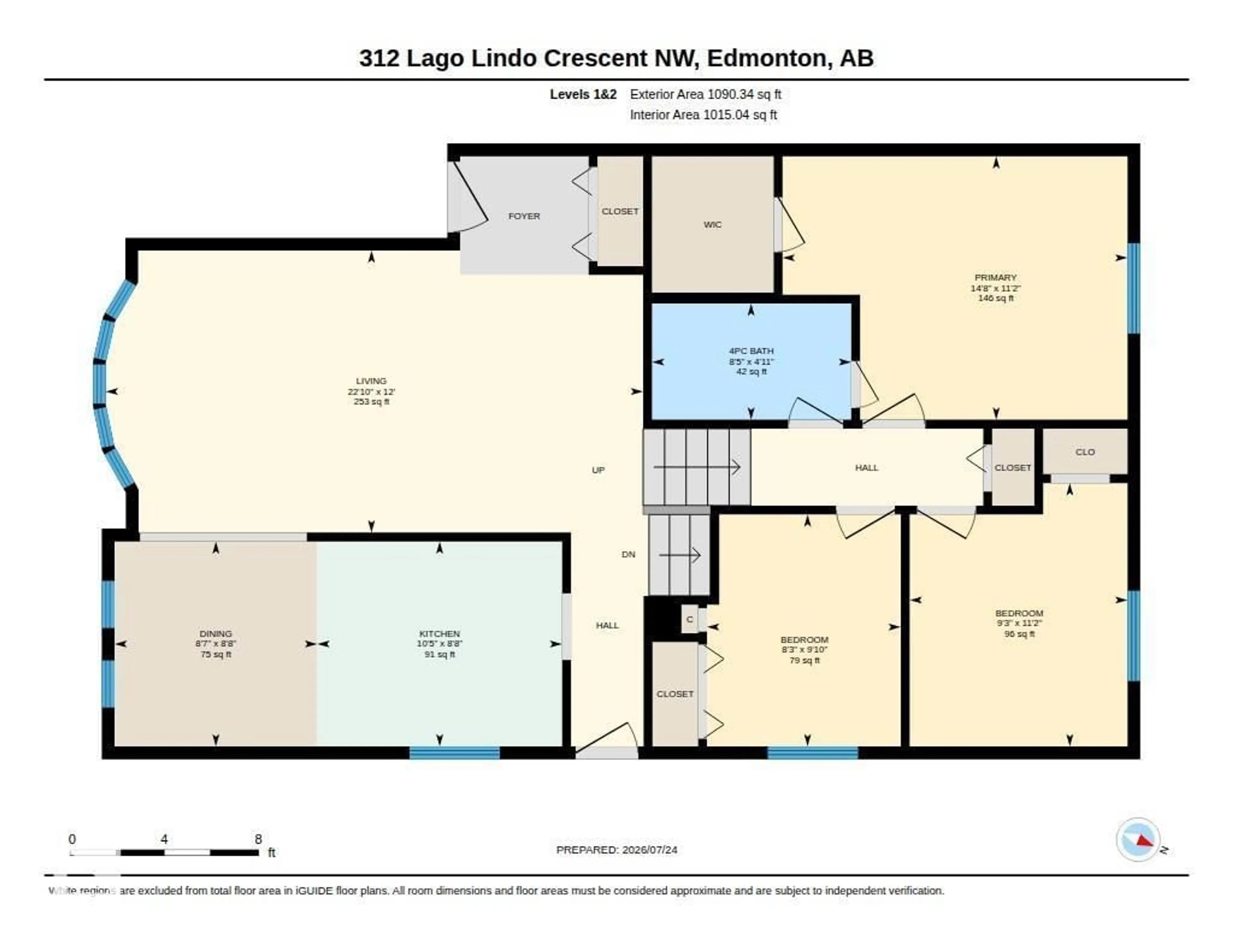 Floor plan for 312 LAGO LINDO CR, Edmonton Alberta T5Z1Y9