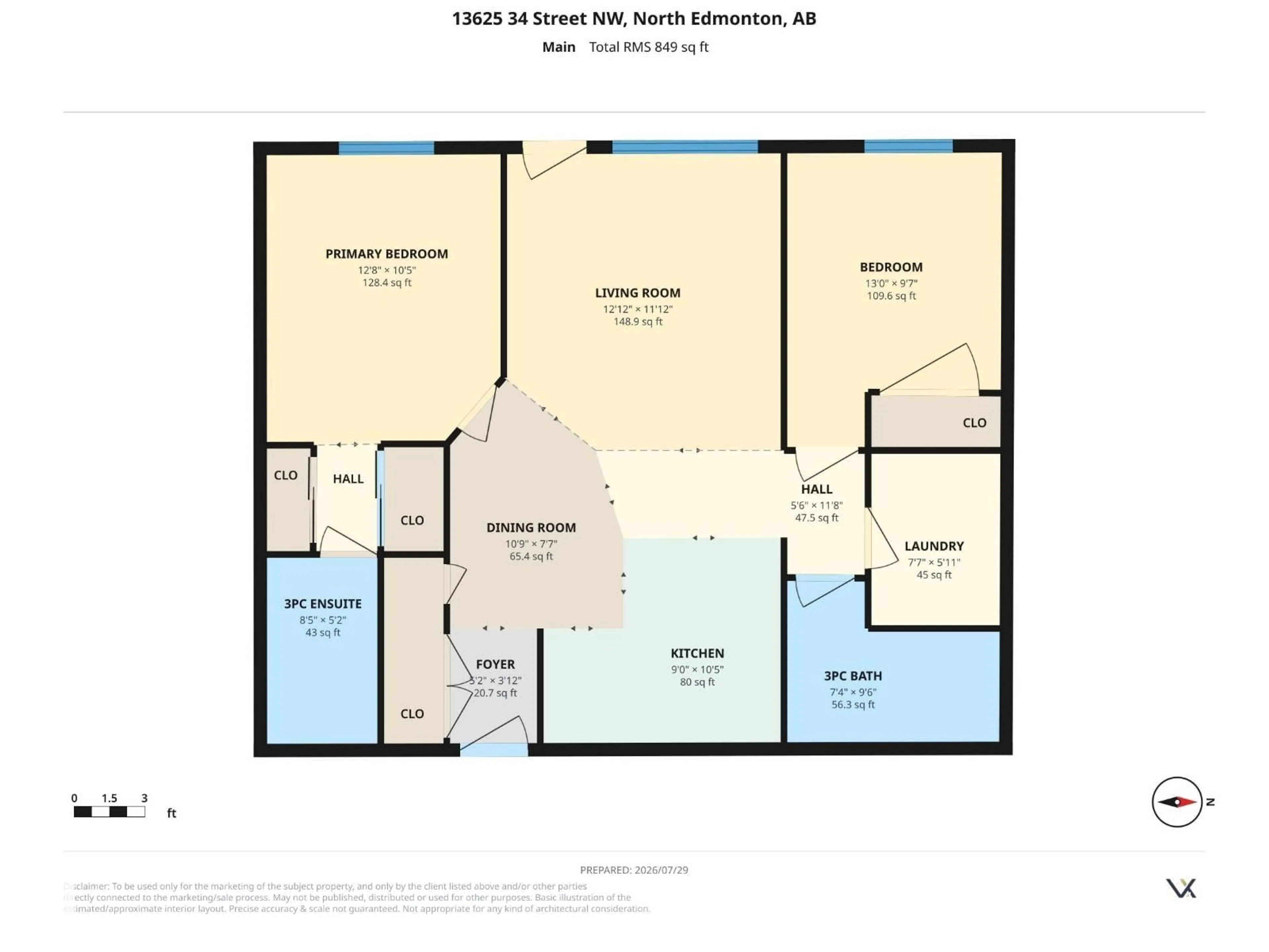 Floor plan for #410 - 13625 34 ST, Edmonton Alberta T5A0E3