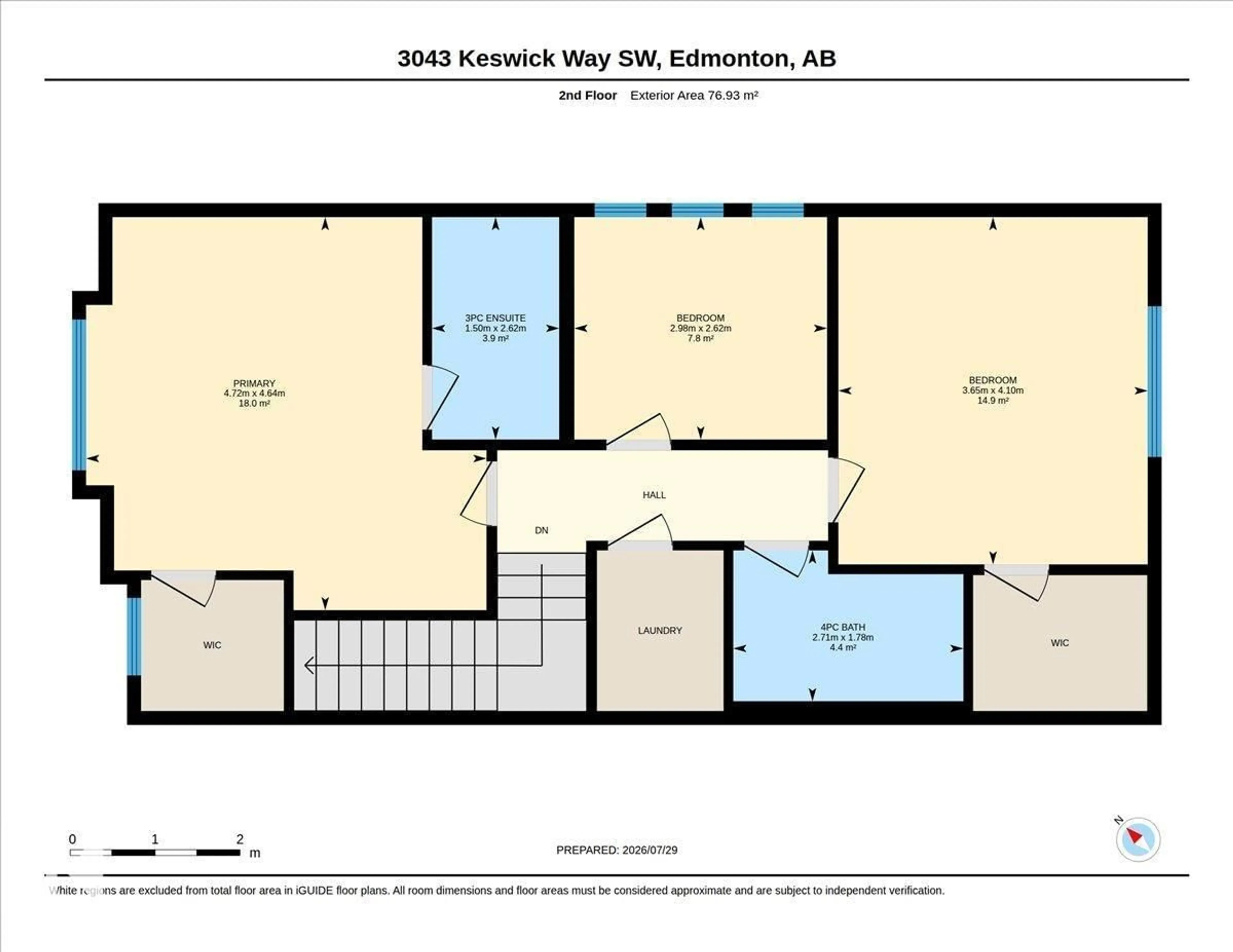 Floor plan for 3043 KESWICK WY, Edmonton Alberta T6W2R2