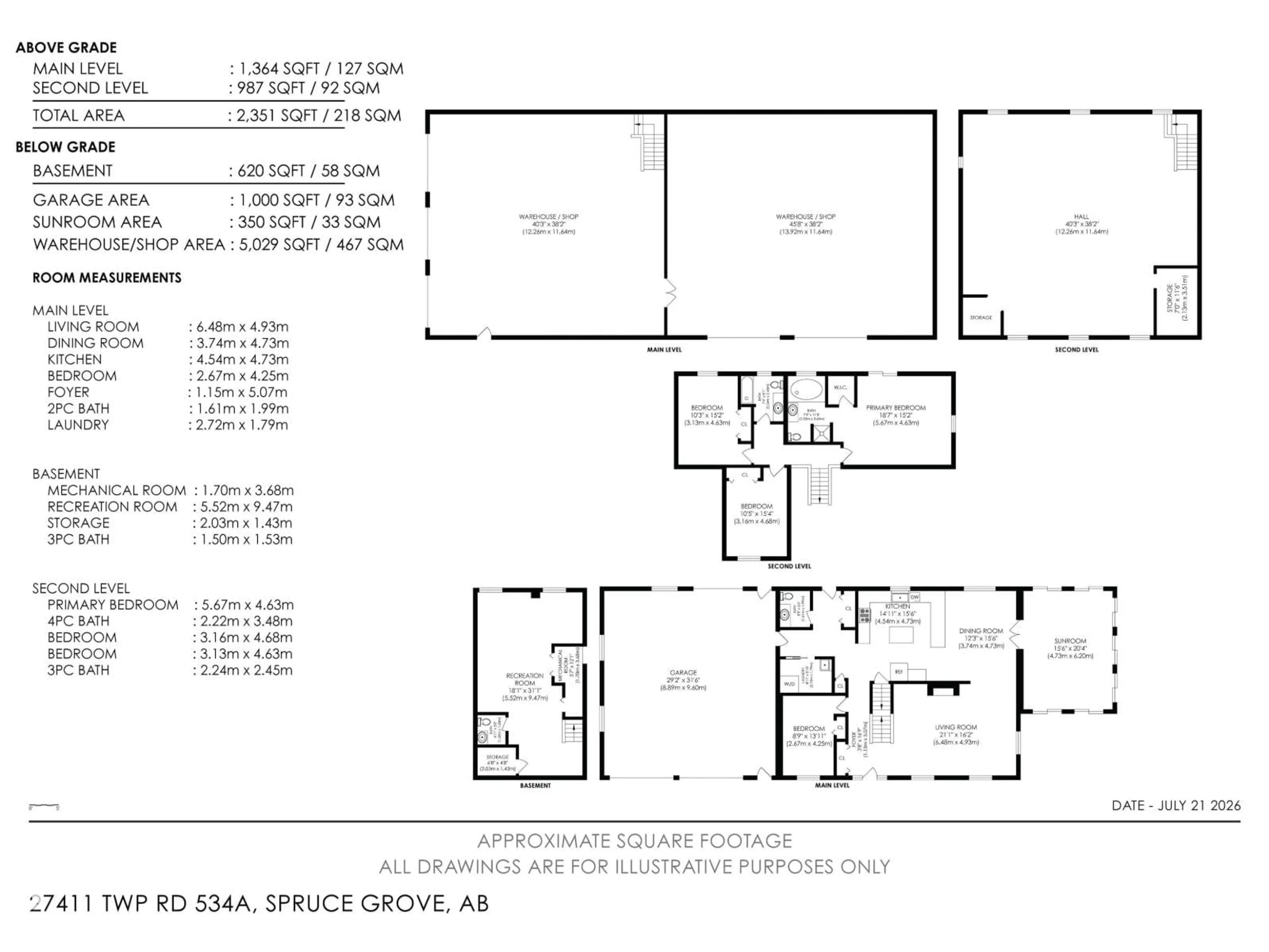 Floor plan for A - 27411 TWP ROAD 534, Rural Parkland County Alberta T7X3T6