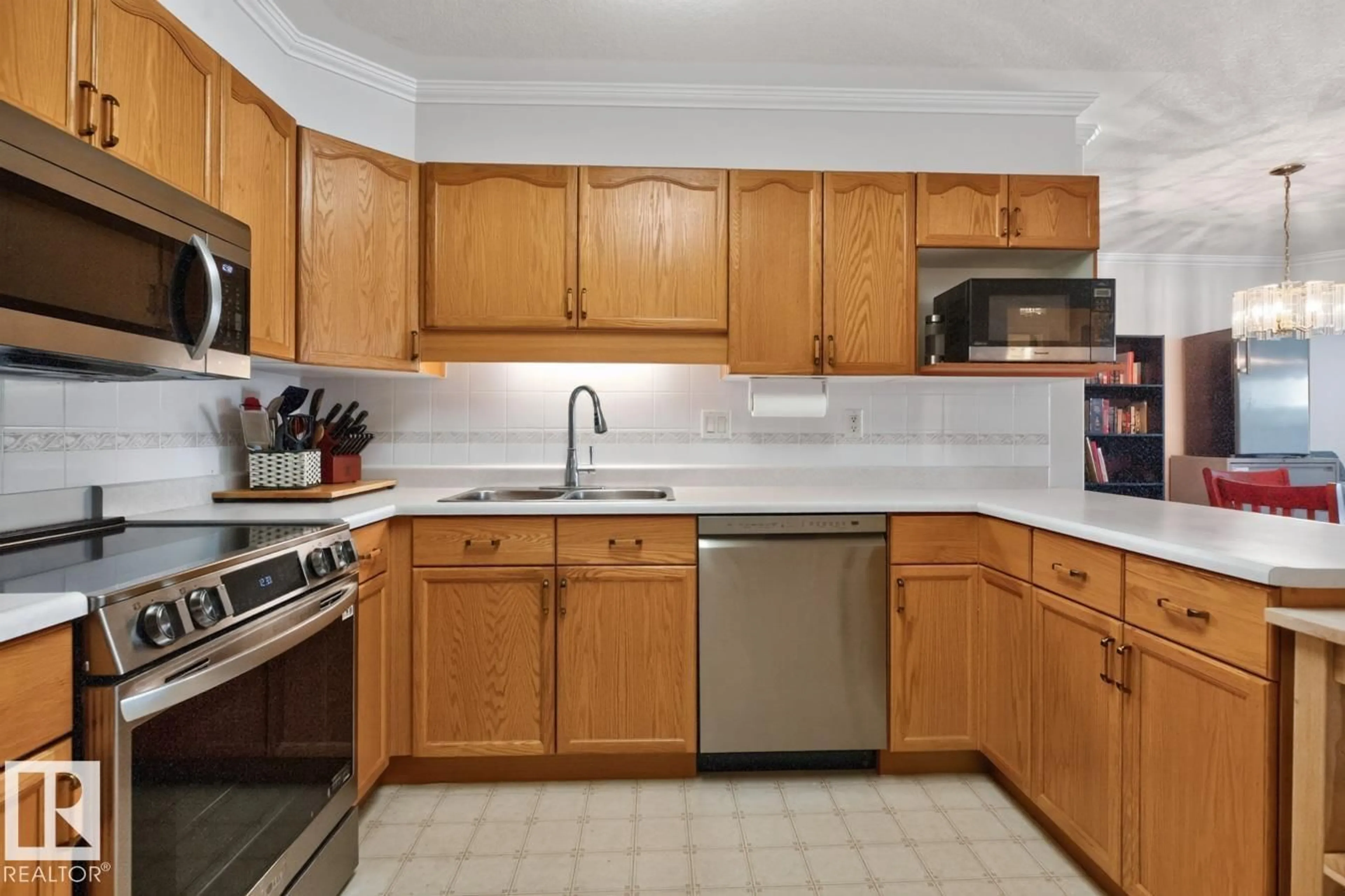 Standard kitchen, ceramic/tile floor for #208 - 8315 83 ST, Edmonton Alberta T6C4R8