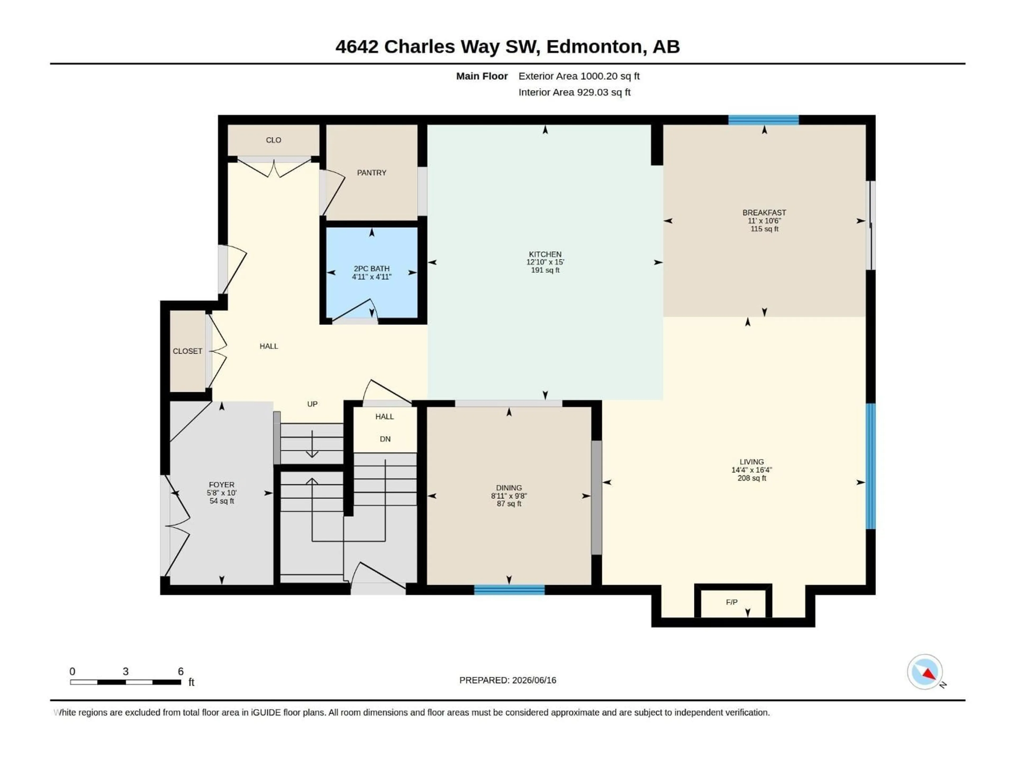 Floor plan for 4642 CHARLES WY, Edmonton Alberta T6W3H1