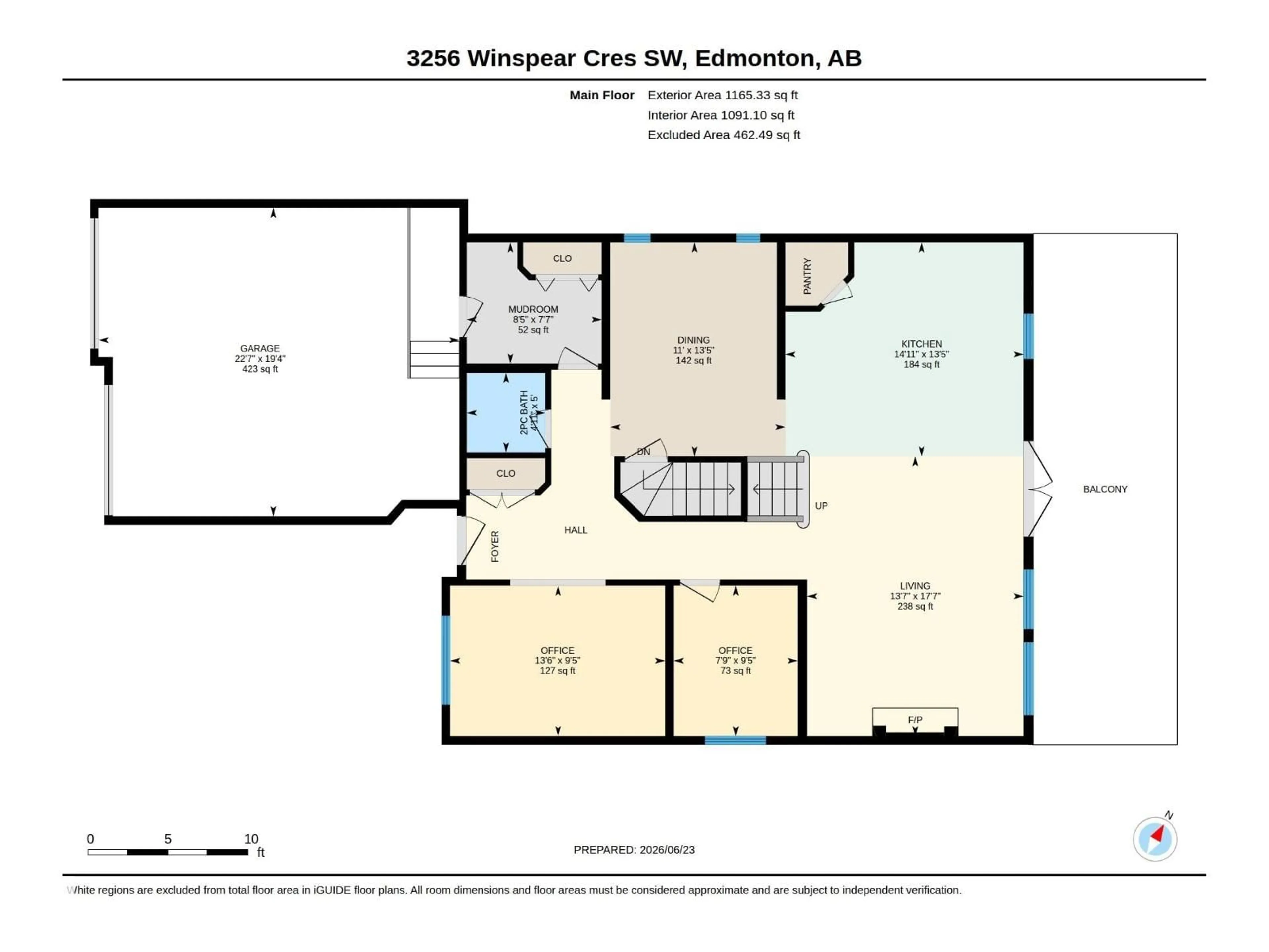 Floor plan for 3256 WINSPEAR CR, Edmonton Alberta T6X1P2
