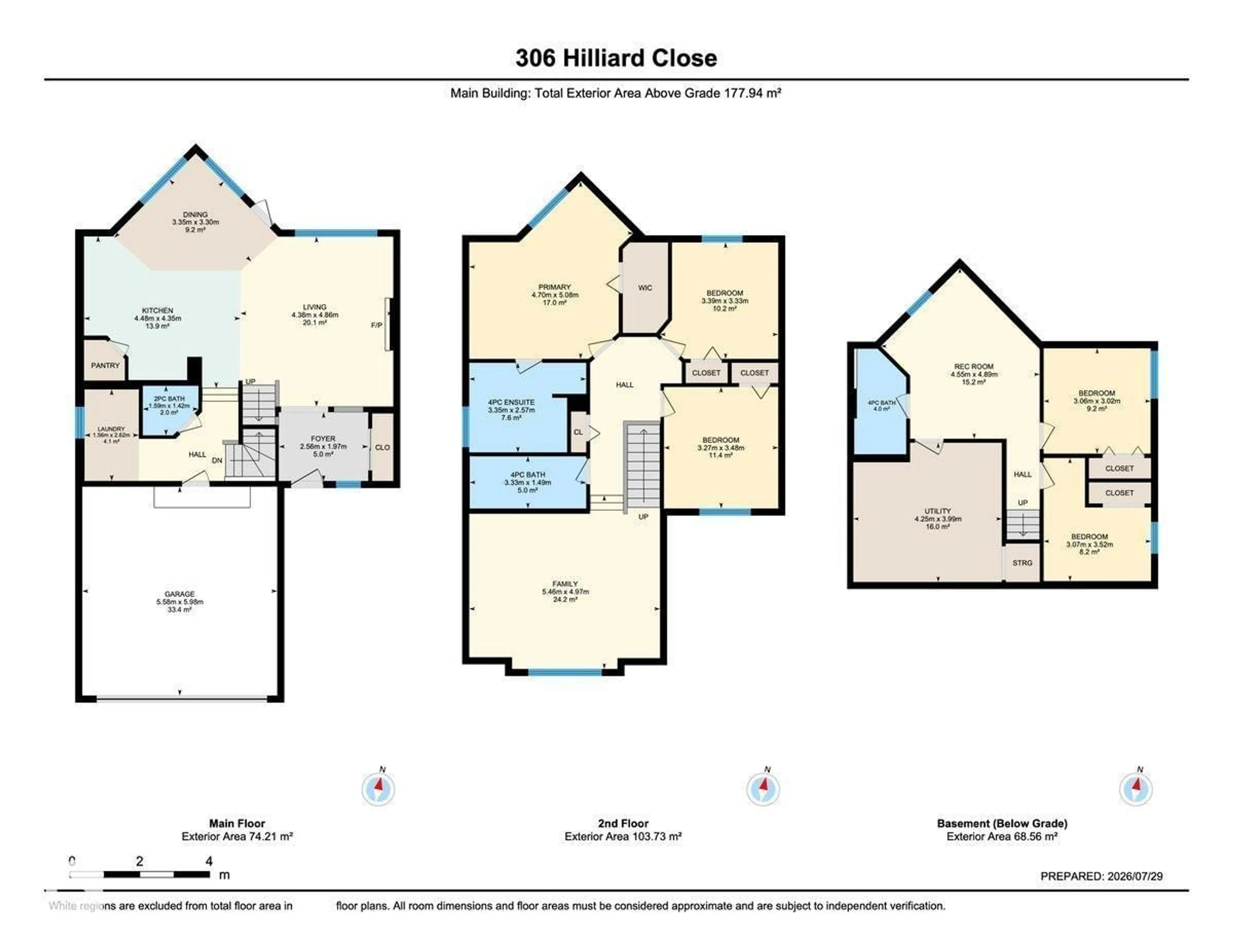 Floor plan for 306 HILLIARD CL, Edmonton Alberta T6R3G4
