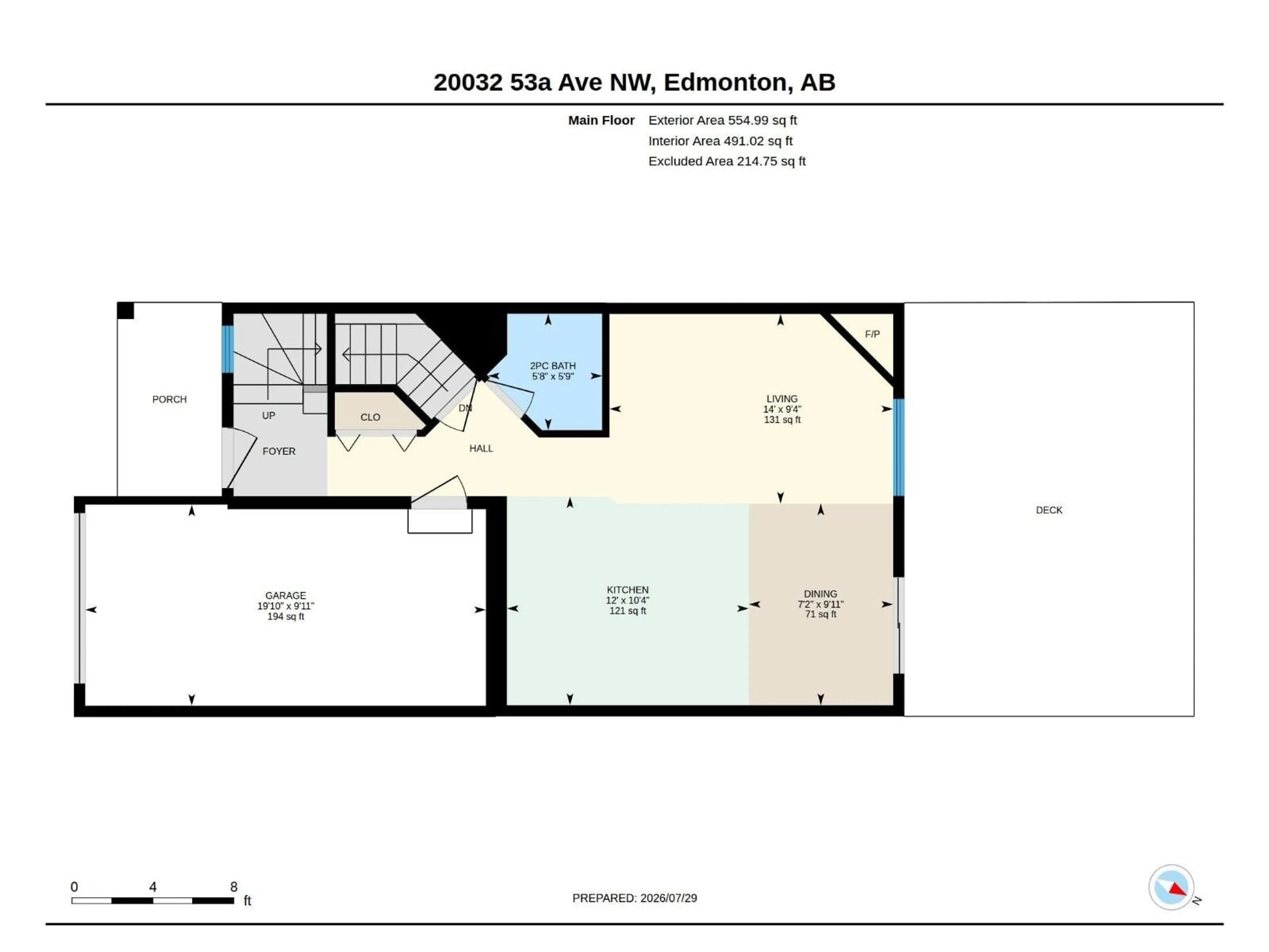 Floor plan for 20032 53A AV, Edmonton Alberta T6M2W4