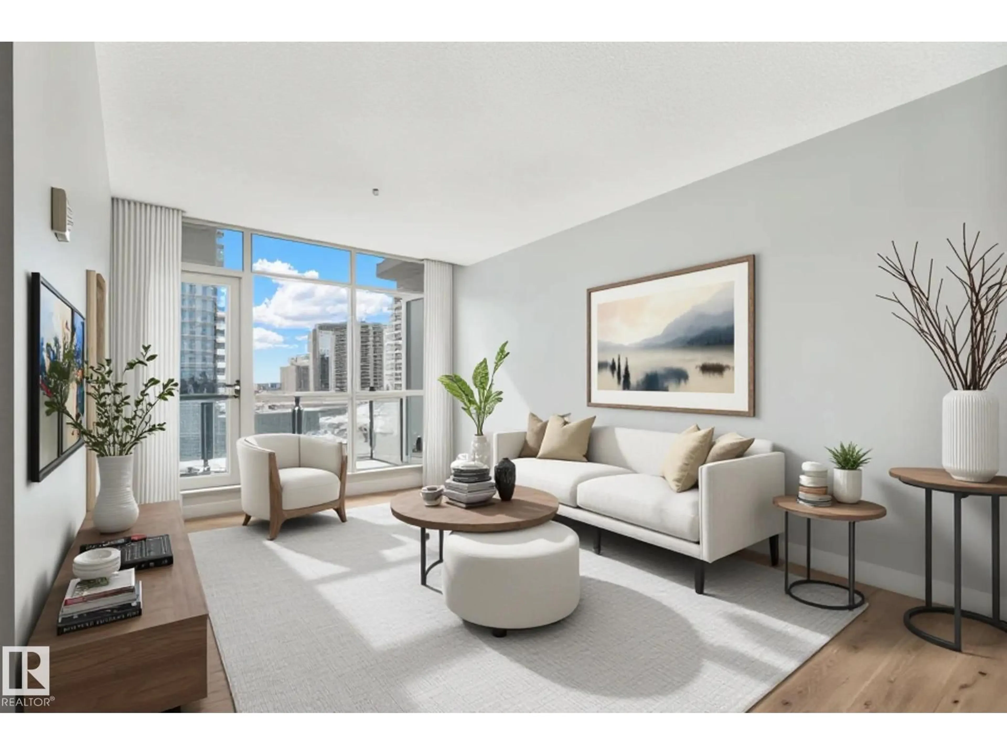 Living room with furniture, unknown for 910 10238 103 ST NW, Edmonton Alberta T5J0G6