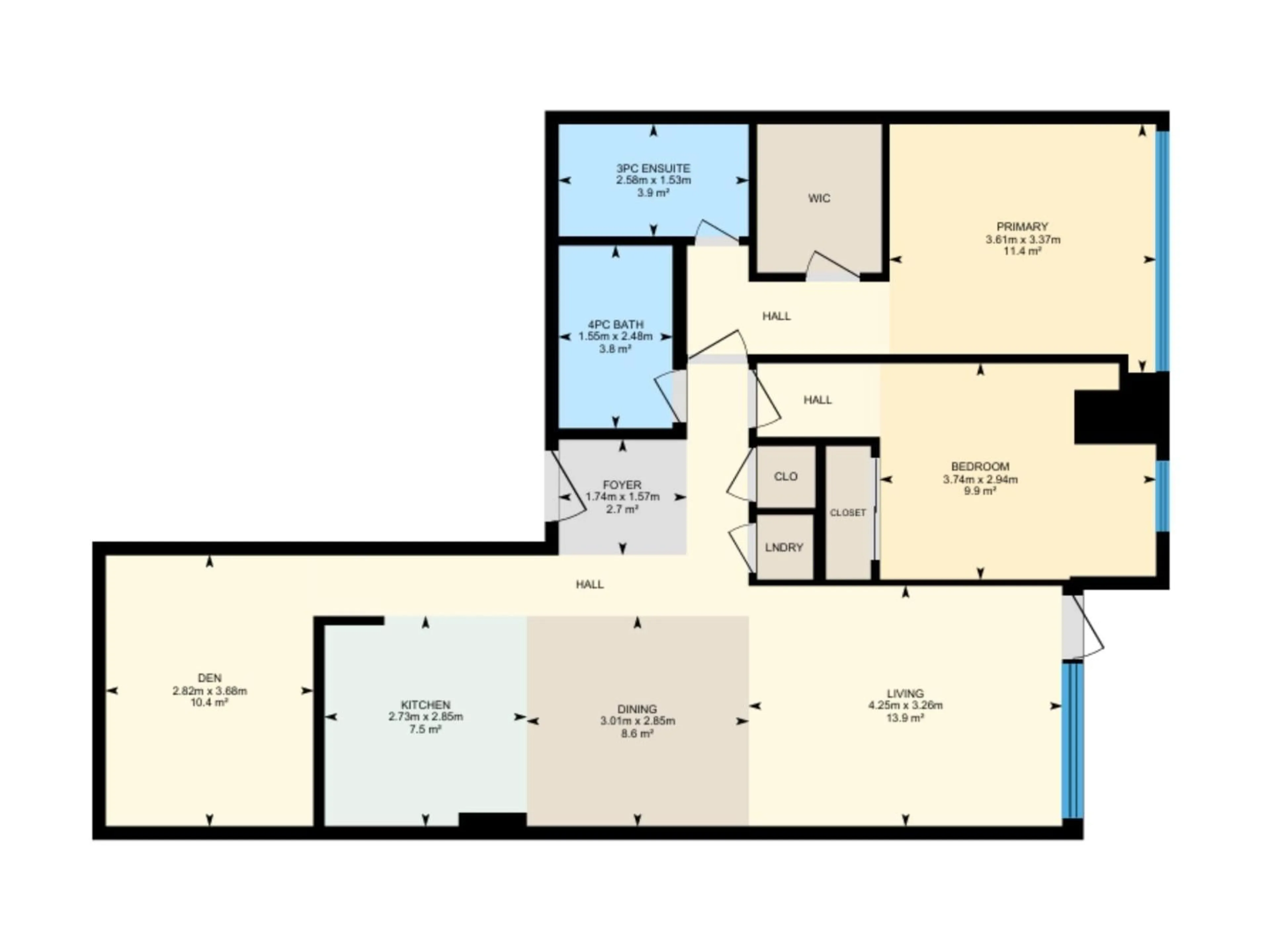 Floor plan for 910 10238 103 ST NW, Edmonton Alberta T5J0G6
