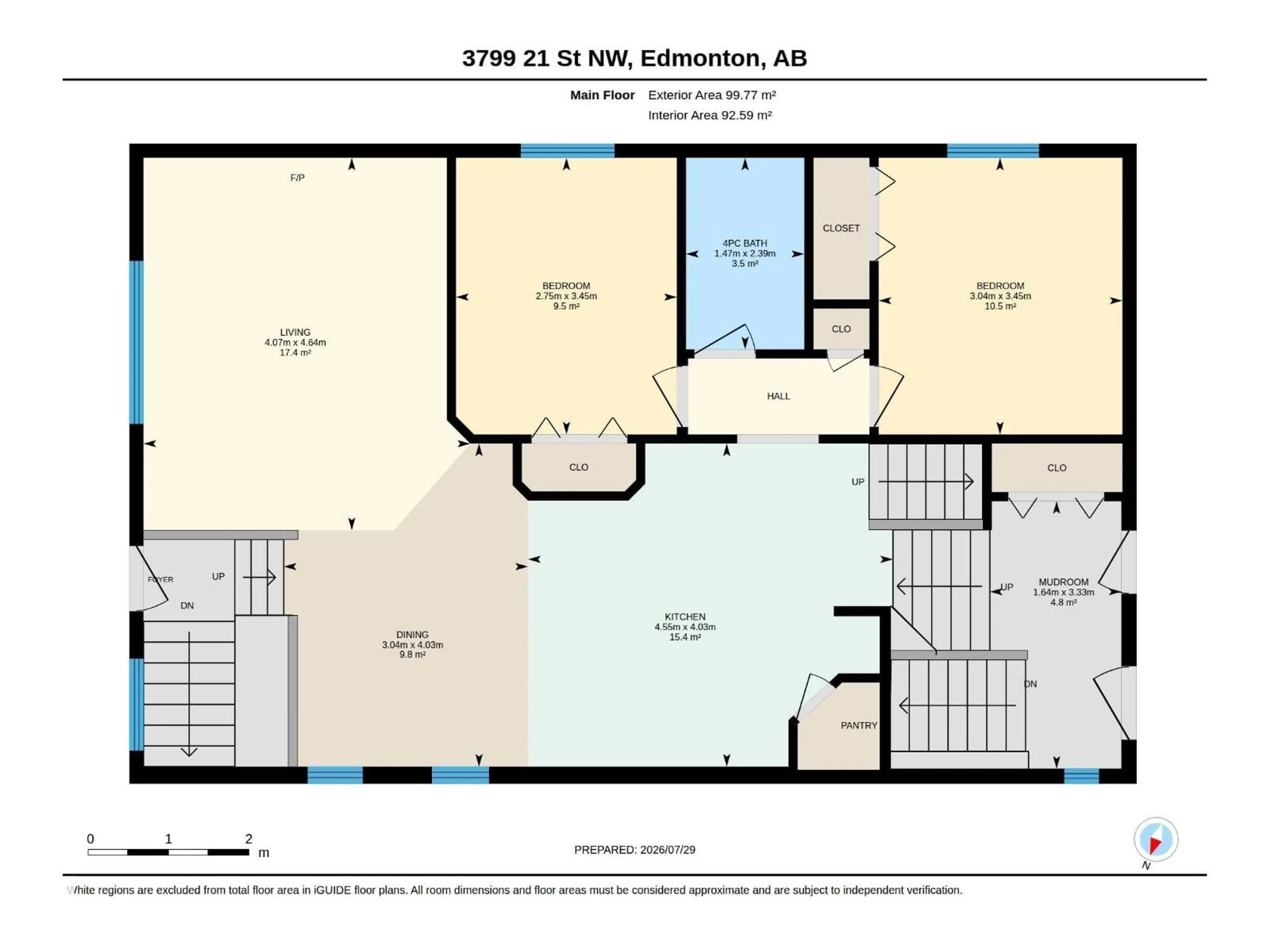 Floor plan for NW - 3799 21 ST, Edmonton Alberta T6T1P3