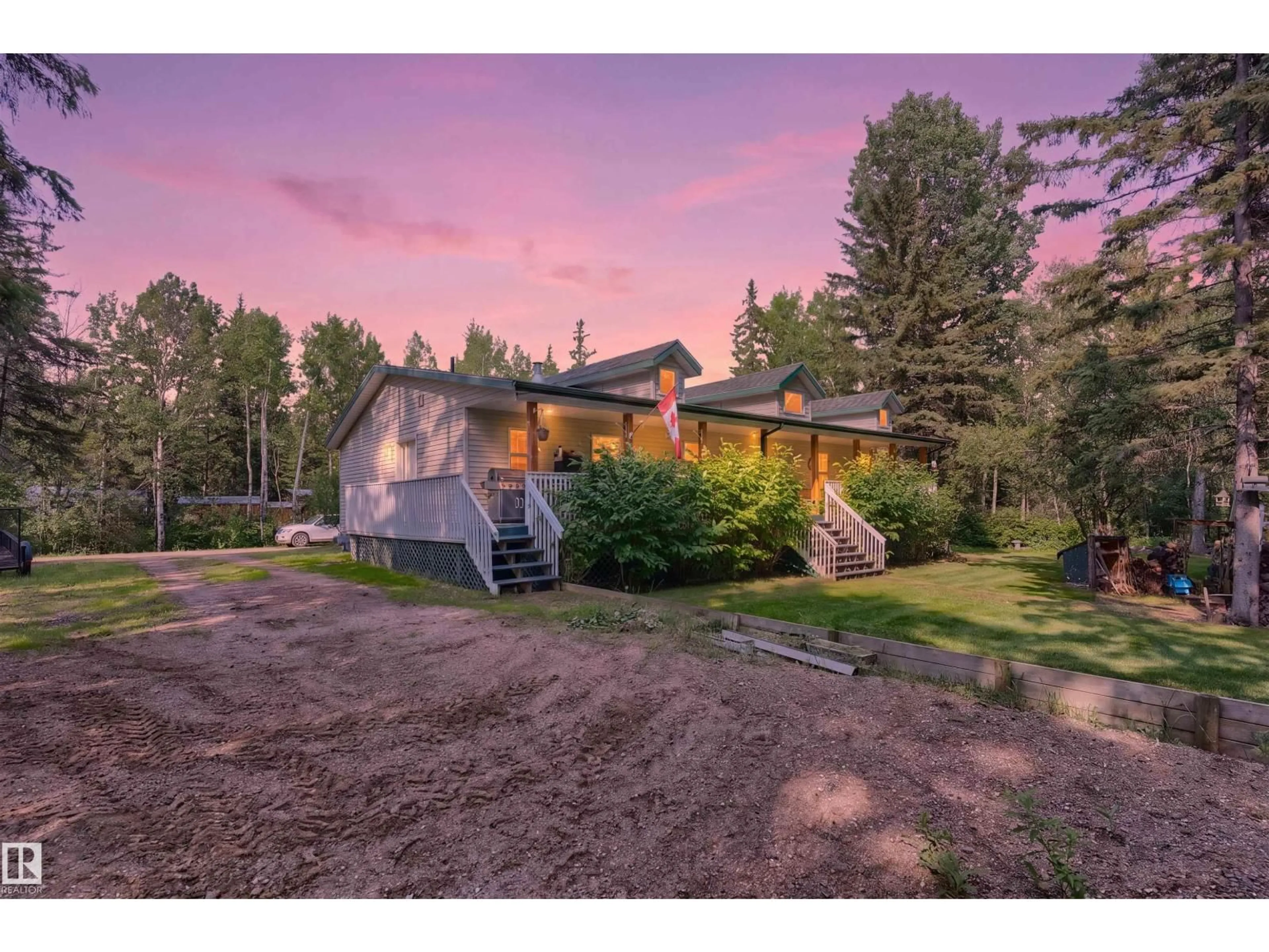 A pic from outside/outdoor area/front of a property/back of a property/a pic from drone, mountain view for 114 - 190019 TWP ROAD 653, Rural Athabasca County Alberta T0A0M0