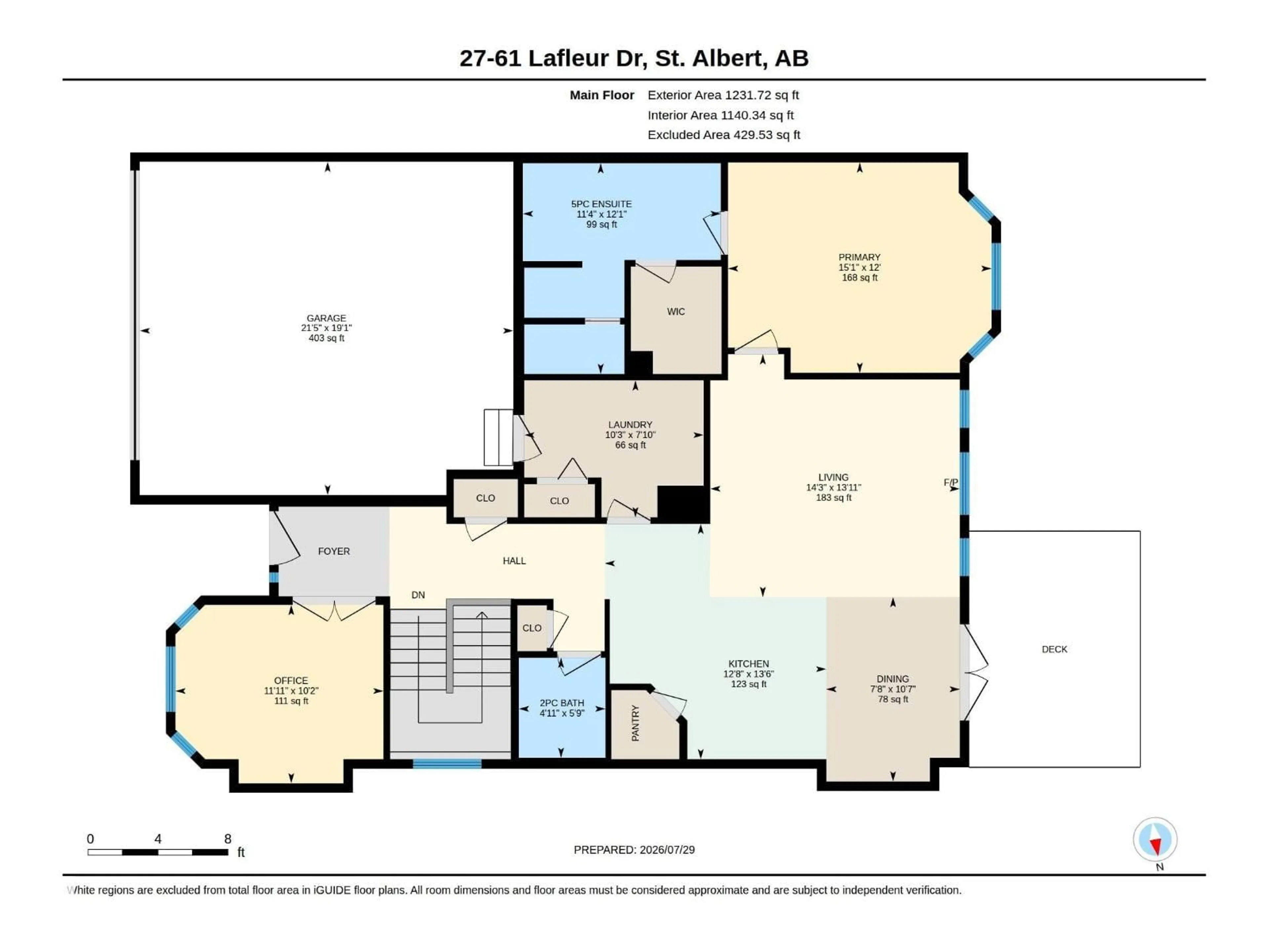 Floor plan for 61 - 27 LAFLEUR DR, St. Albert Alberta T8N0X5