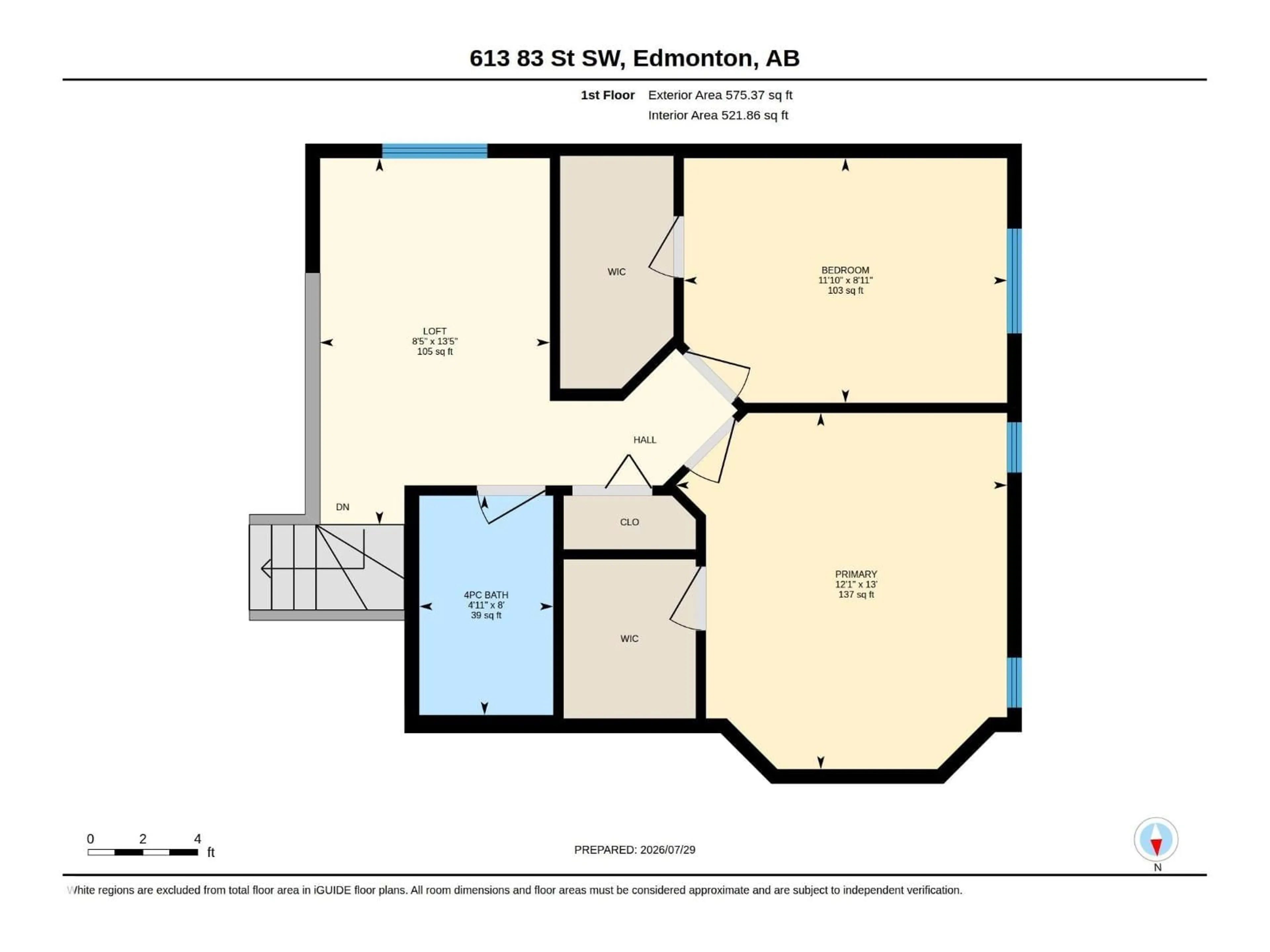 Floor plan for 613 83 ST, Edmonton Alberta T6X1L6