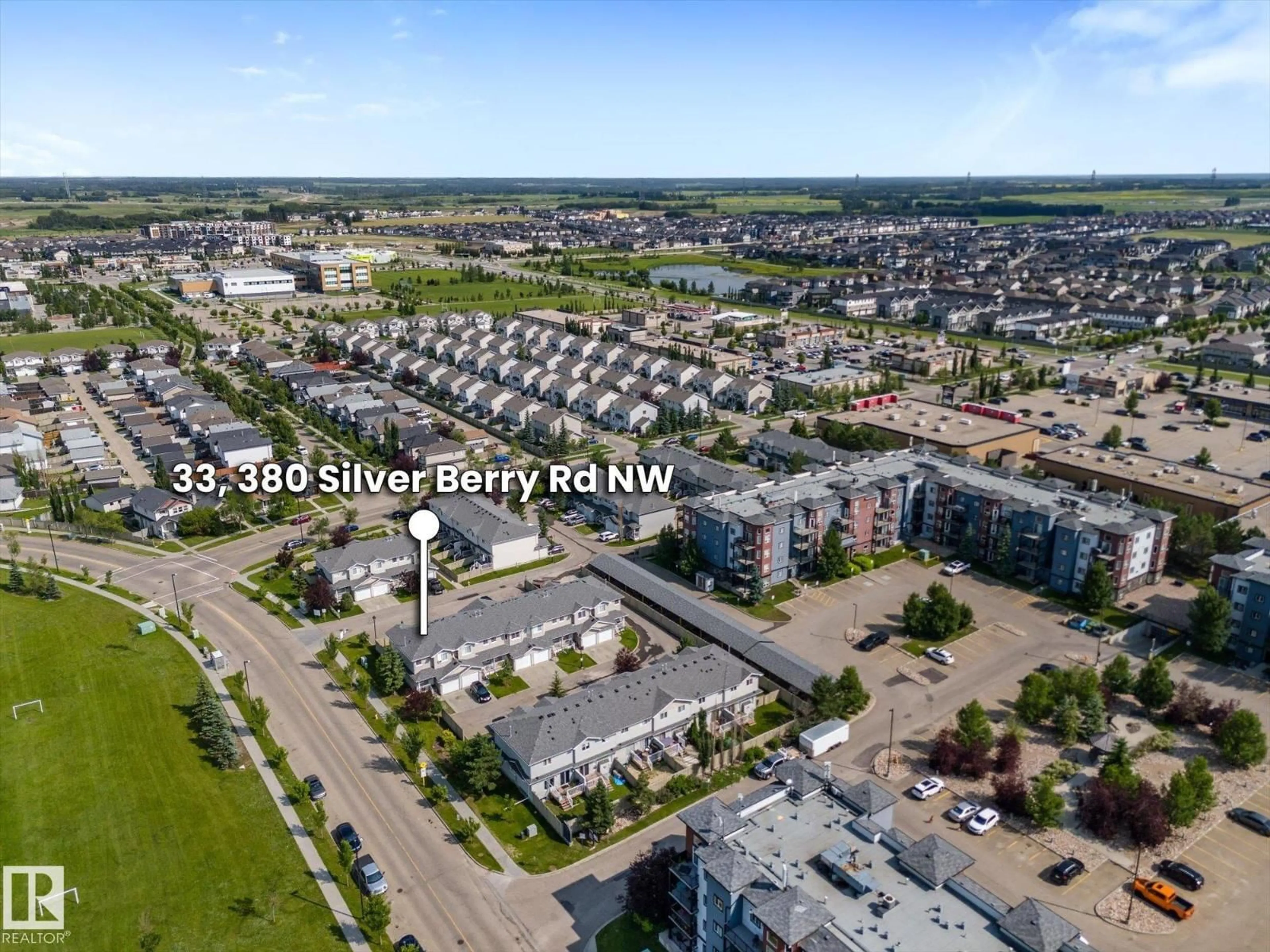 A pic from outside/outdoor area/front of a property/back of a property/a pic from drone, street for 380 - 33 SILVER BERRY RD, Edmonton Alberta T6T0G4
