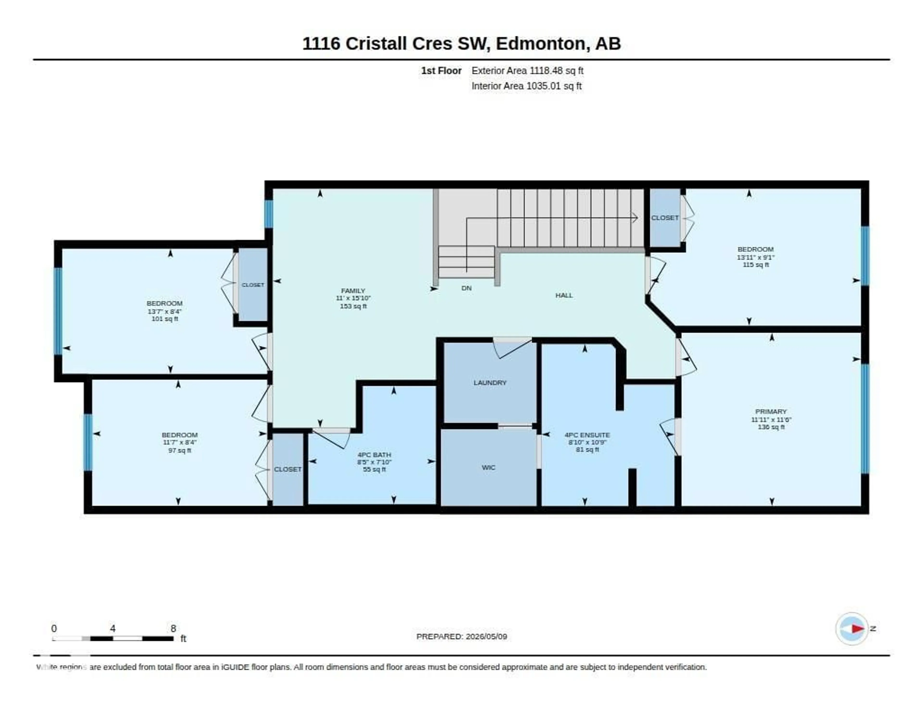 Floor plan for 1116 CRISTALL CR, Edmonton Alberta T6W5S9