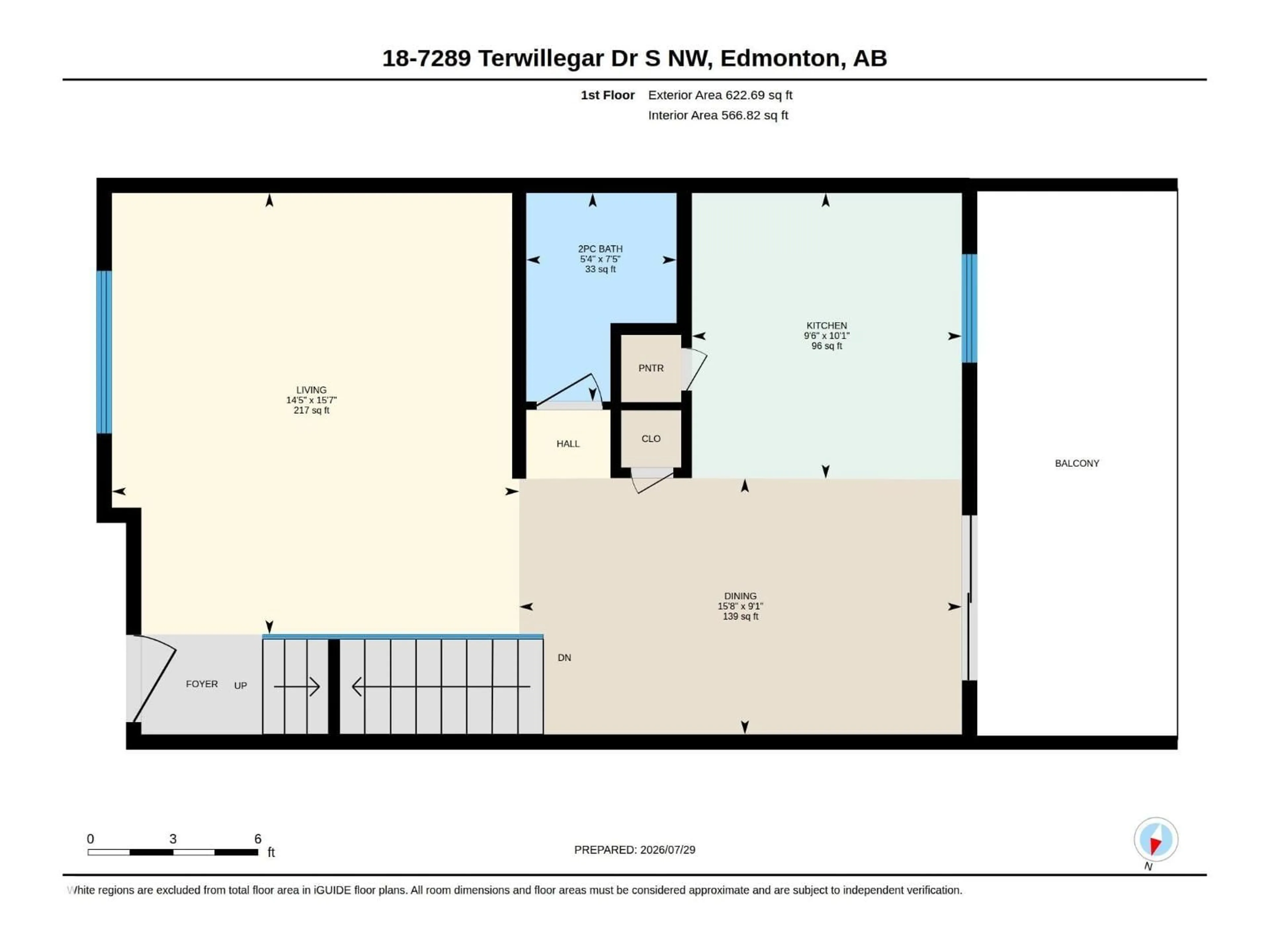 Floor plan for 7289 - 18 SOUTH TERWILLEGAR DR, Edmonton Alberta T6R0N5