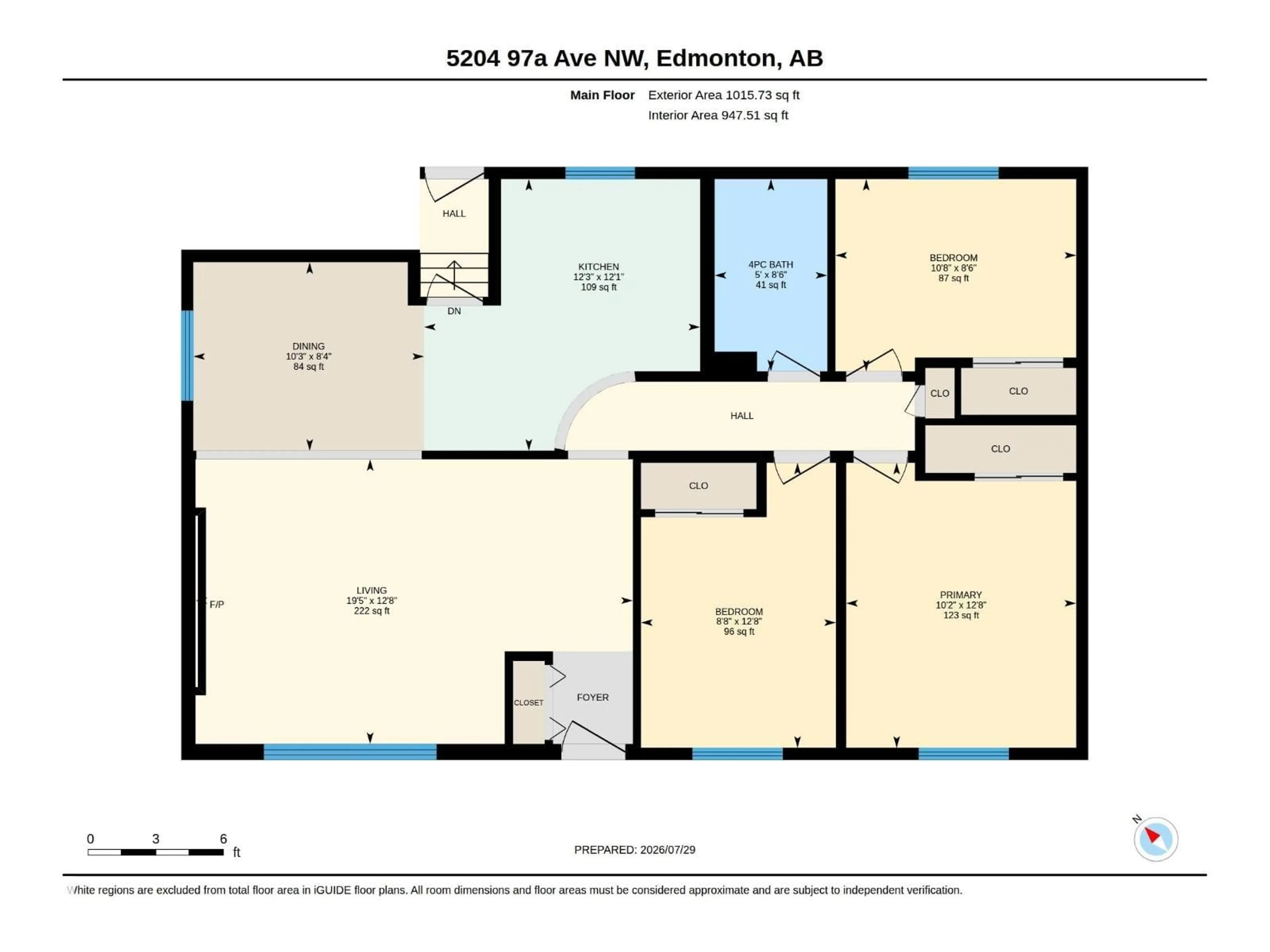 Floor plan for 5204 97A AV, Edmonton Alberta T6B1E1
