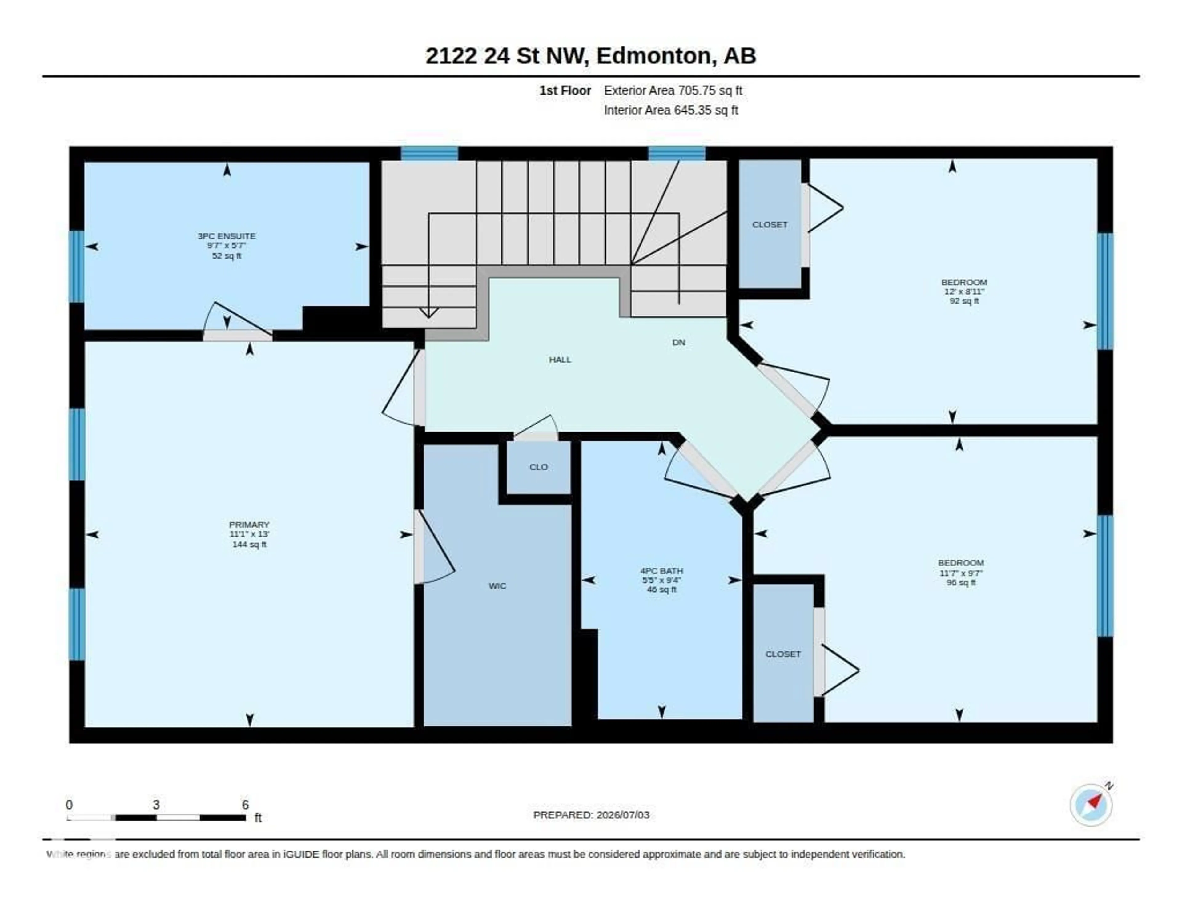 Floor plan for 2122 24 ST, Edmonton Alberta T6T0Y4
