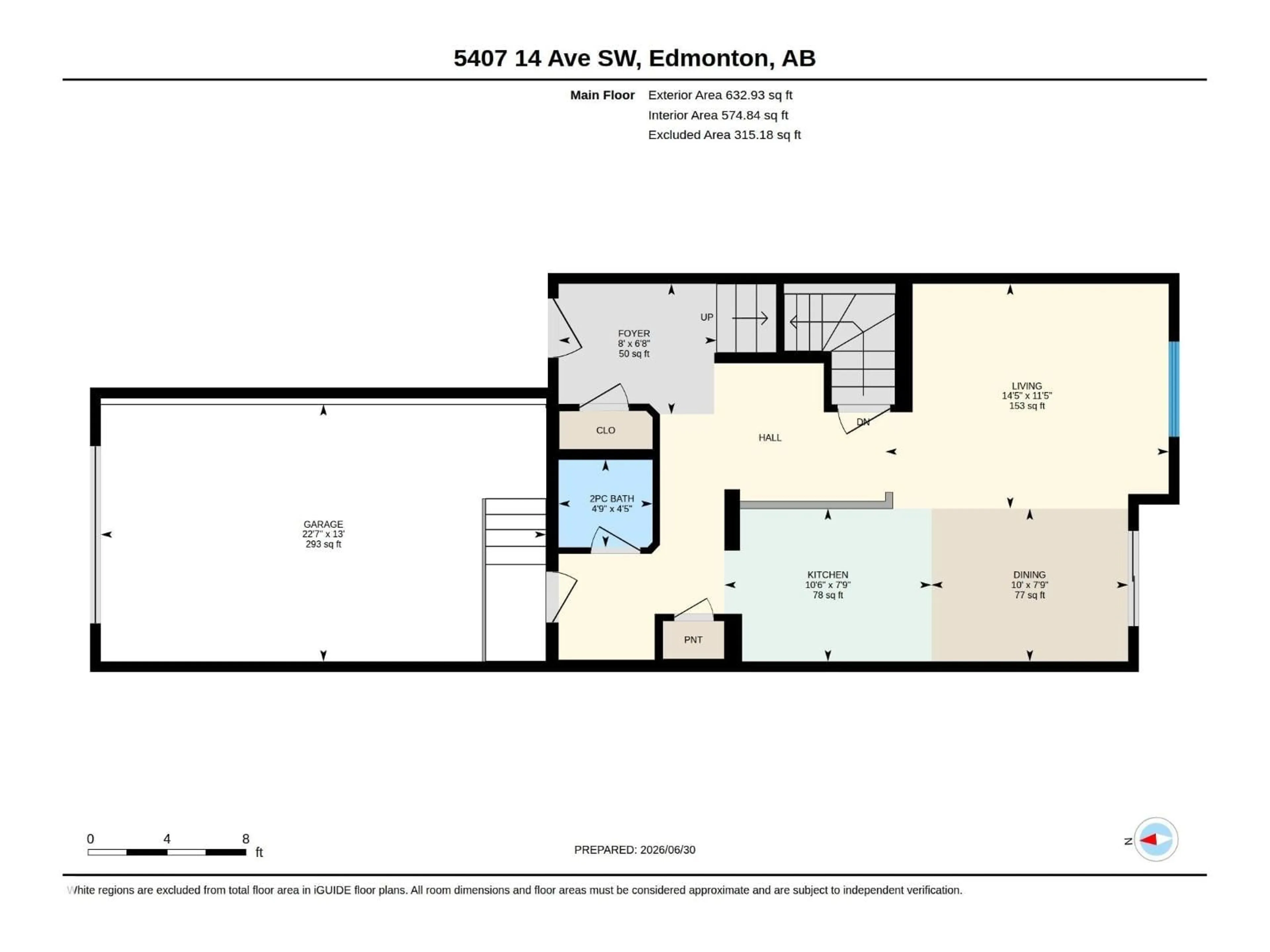 Floor plan for 5407 14 AV, Edmonton Alberta T6X1S2