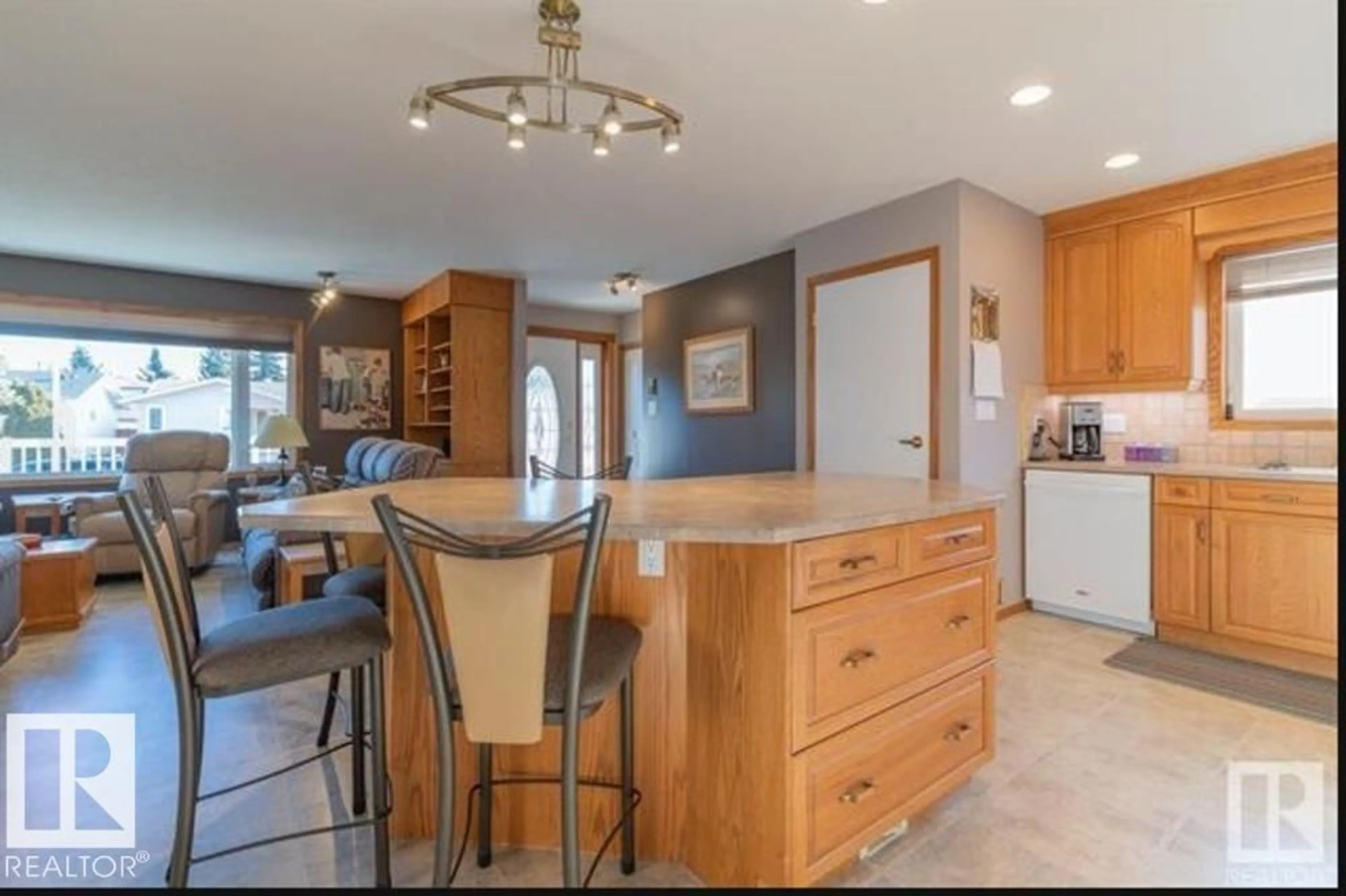 Open concept kitchen, ceramic/tile floor for NW - 1412 63 ST, Edmonton Alberta T6L1X7