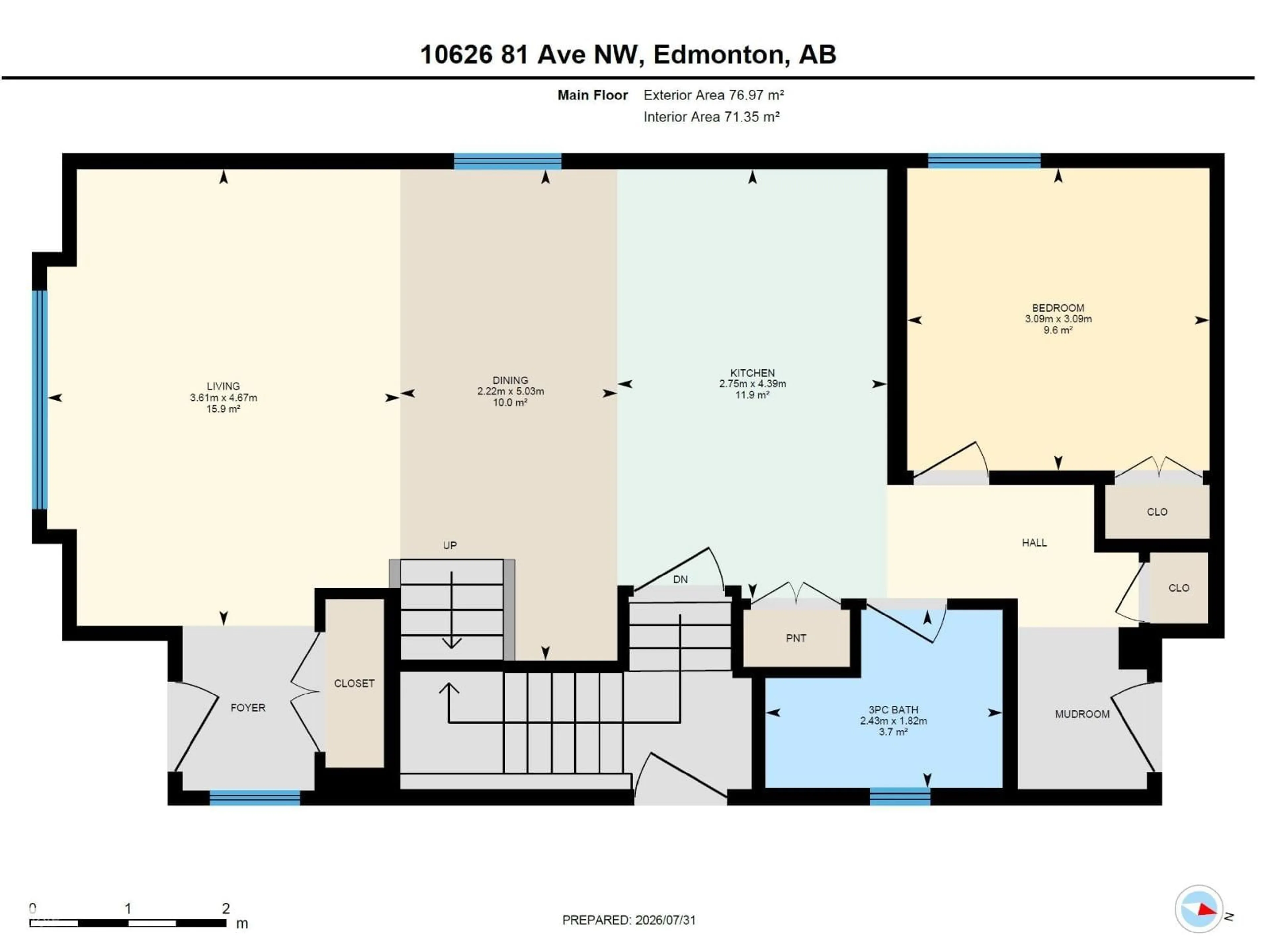 Floor plan for 10626 81 AV, Edmonton Alberta T6E1X9
